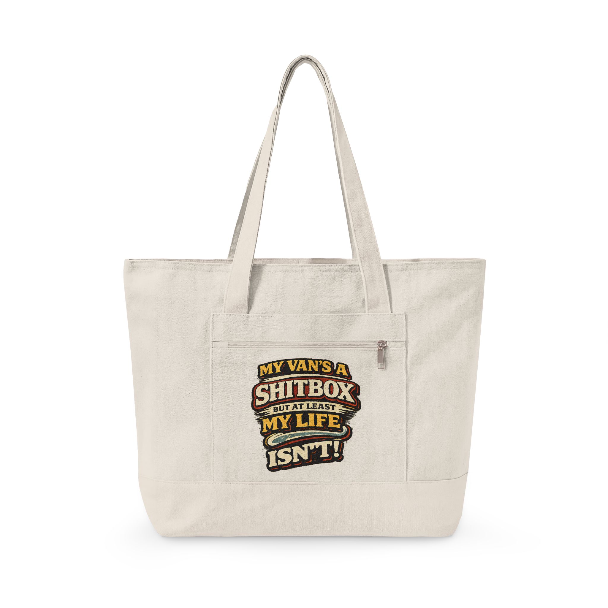 3620502140034562102_2048.jpeg Zippered Canvas Tote — "My Vans A Shitbox" (Design F**K-Line)
