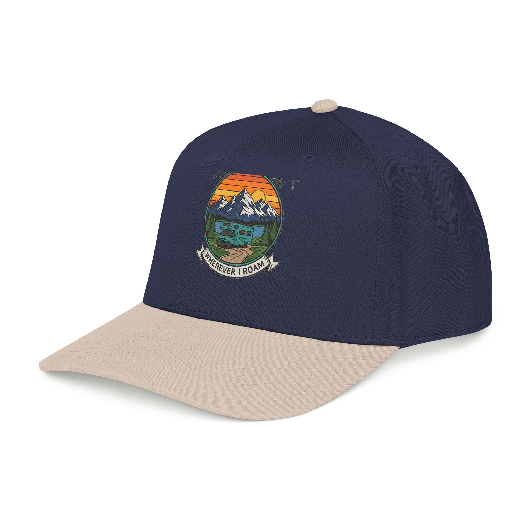 3858308731856180525_2048.jpeg Baseball Cap — "The Road Is Home, Wherever I Roam"