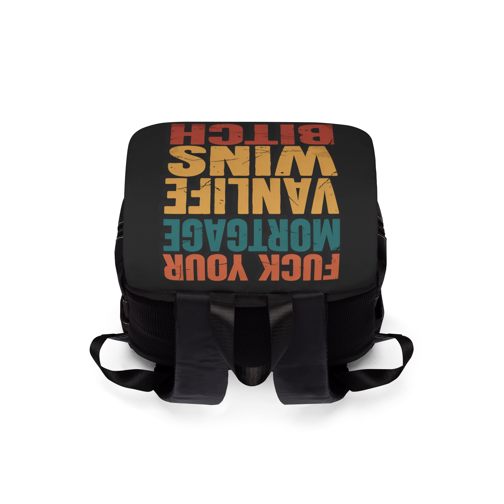 3867502996214317781_2048.jpeg Unisex Casual Shoulder Backpack — "Fuck Your Mortgage" Design F**K-Line