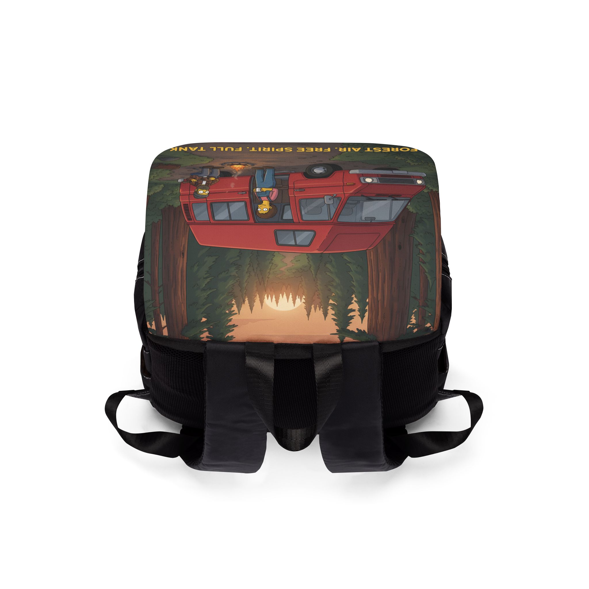 Unisex Casual Shoulder Backpack — "Forest Air Free Spirit Full Tank" Design Sitcom-Line