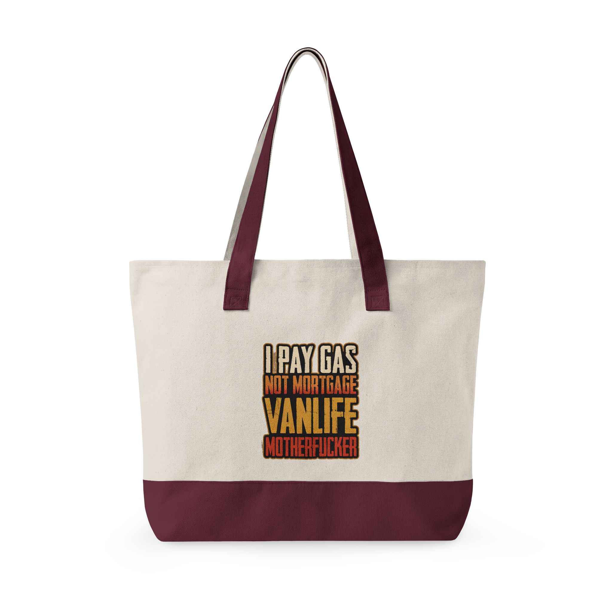 4095108511326656822_2048.jpeg Zippered Canvas Tote — "I Pay Gas Not Mortgage" (Design F**K-Line)