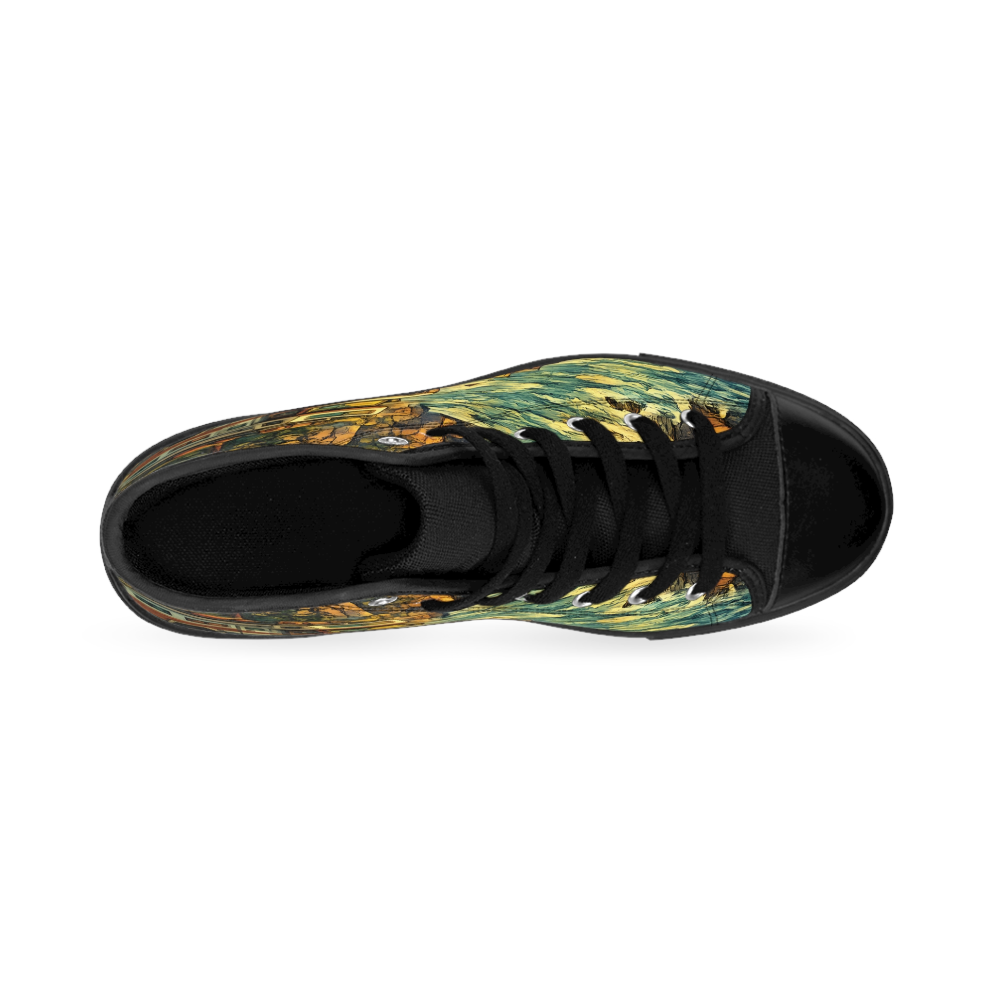4314057291762144704_2048.jpeg Men's High Top Sneakers — Vintage RV Roadtrip Shoes (Design Cubic-Line)