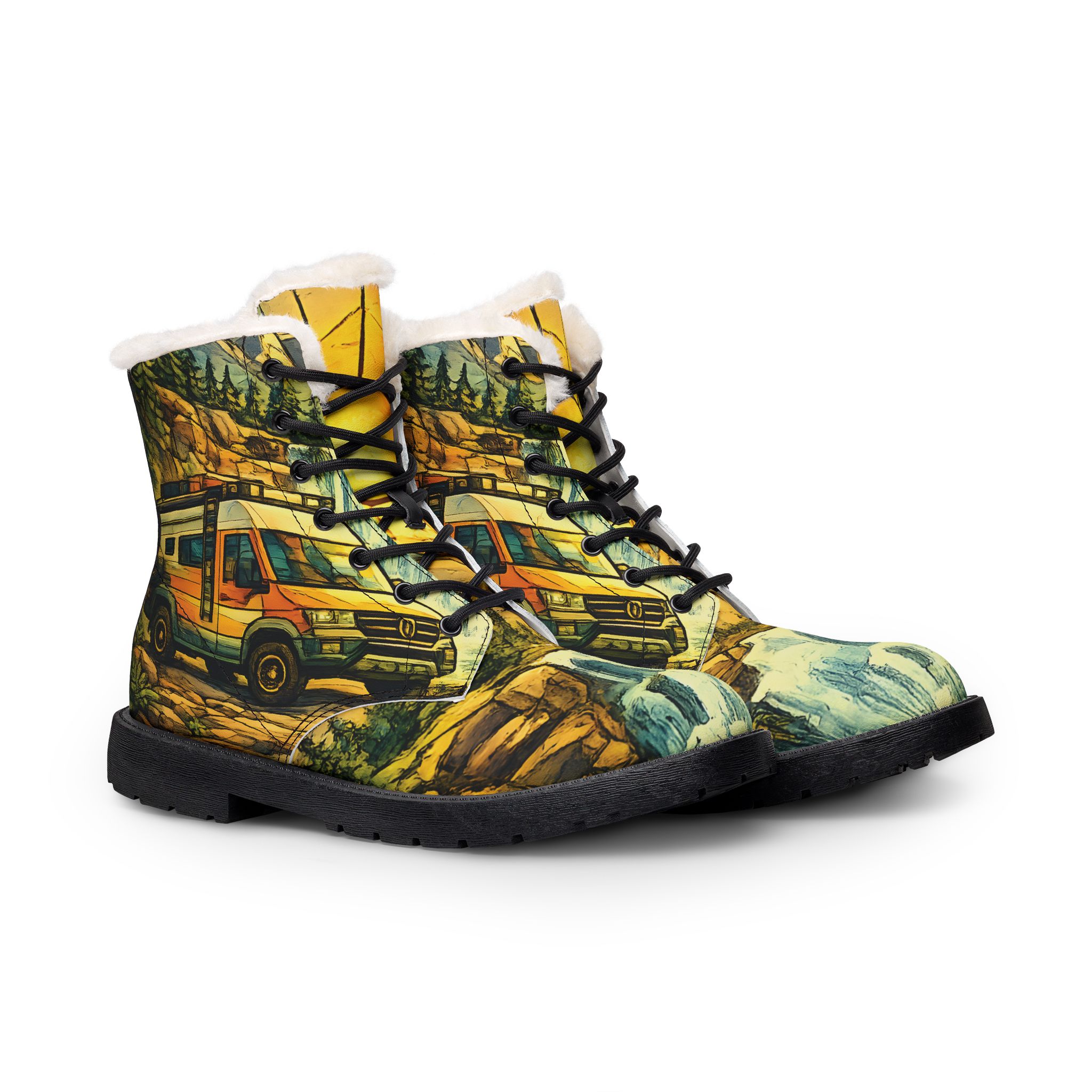 4405901337443226141_2048.jpeg Women's Fur and Leather Boots — VW camper Boots (Cubic-Line)