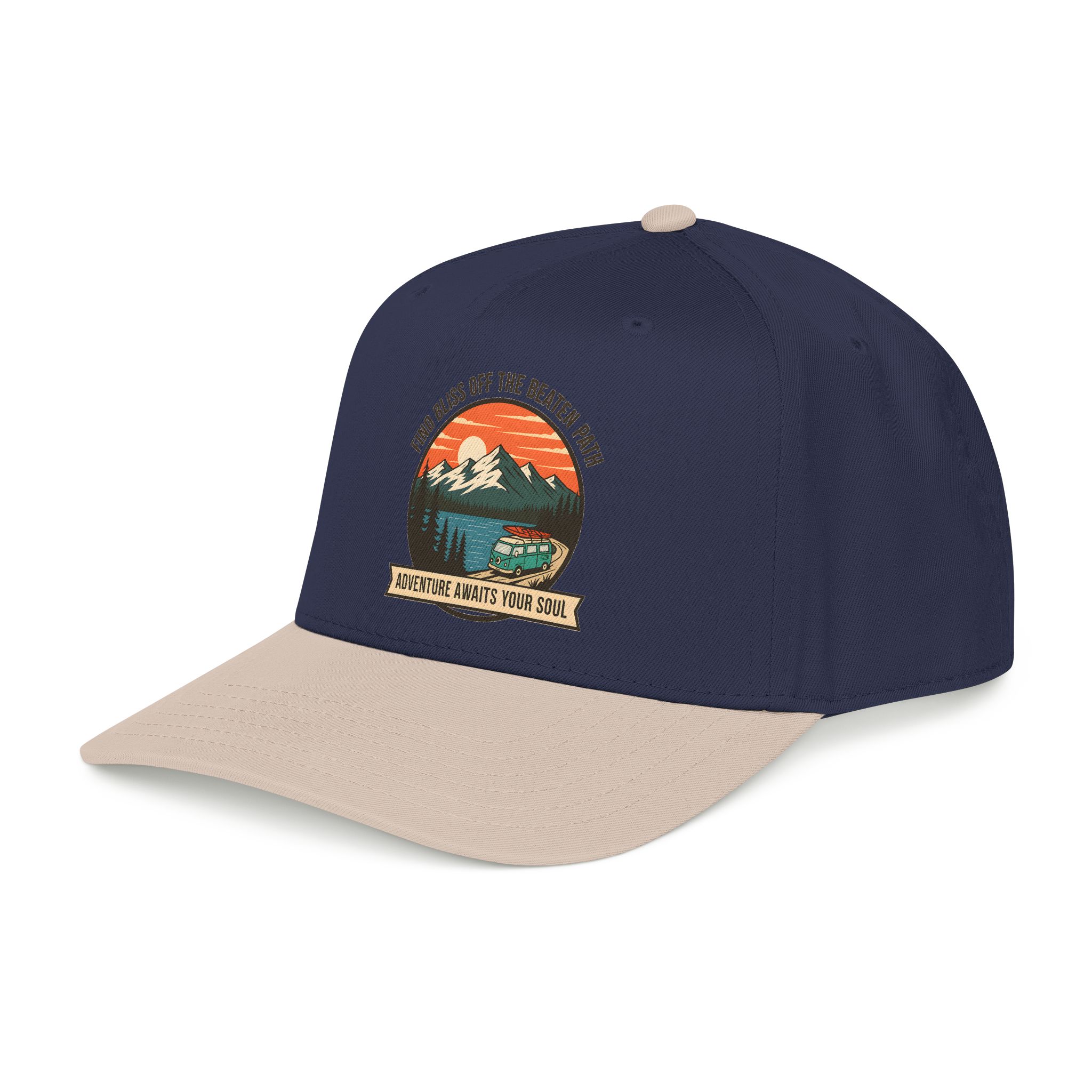 4440133229107580237_2048.jpeg Baseball Cap — "Find Bliss of the beaten patch-Adventure Awaits Your Soul" Vintage Mountain Camp Camper Design
