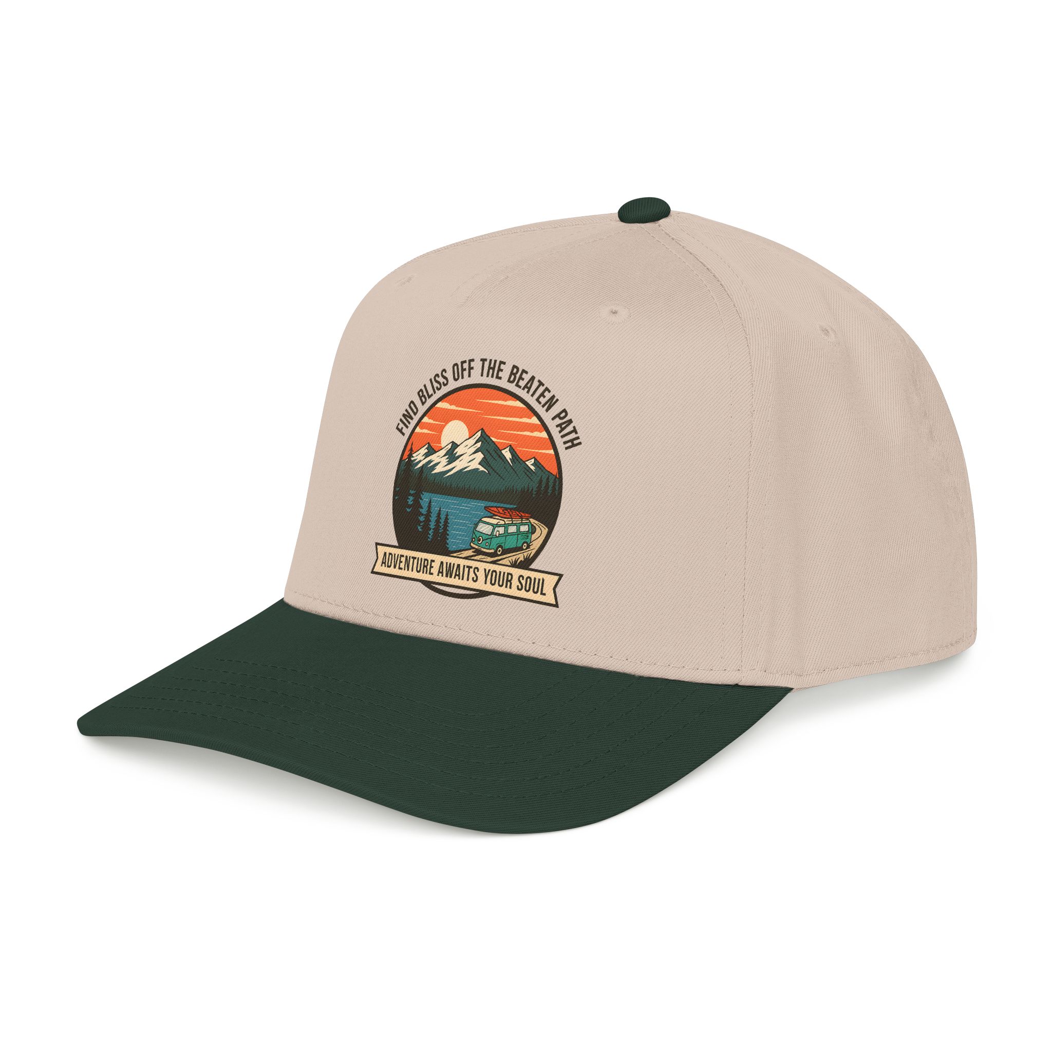 4518431897286975662_2048.jpeg Baseball Cap — "Find Bliss of the beaten patch-Adventure Awaits Your Soul" Vintage Mountain Camp Camper Design