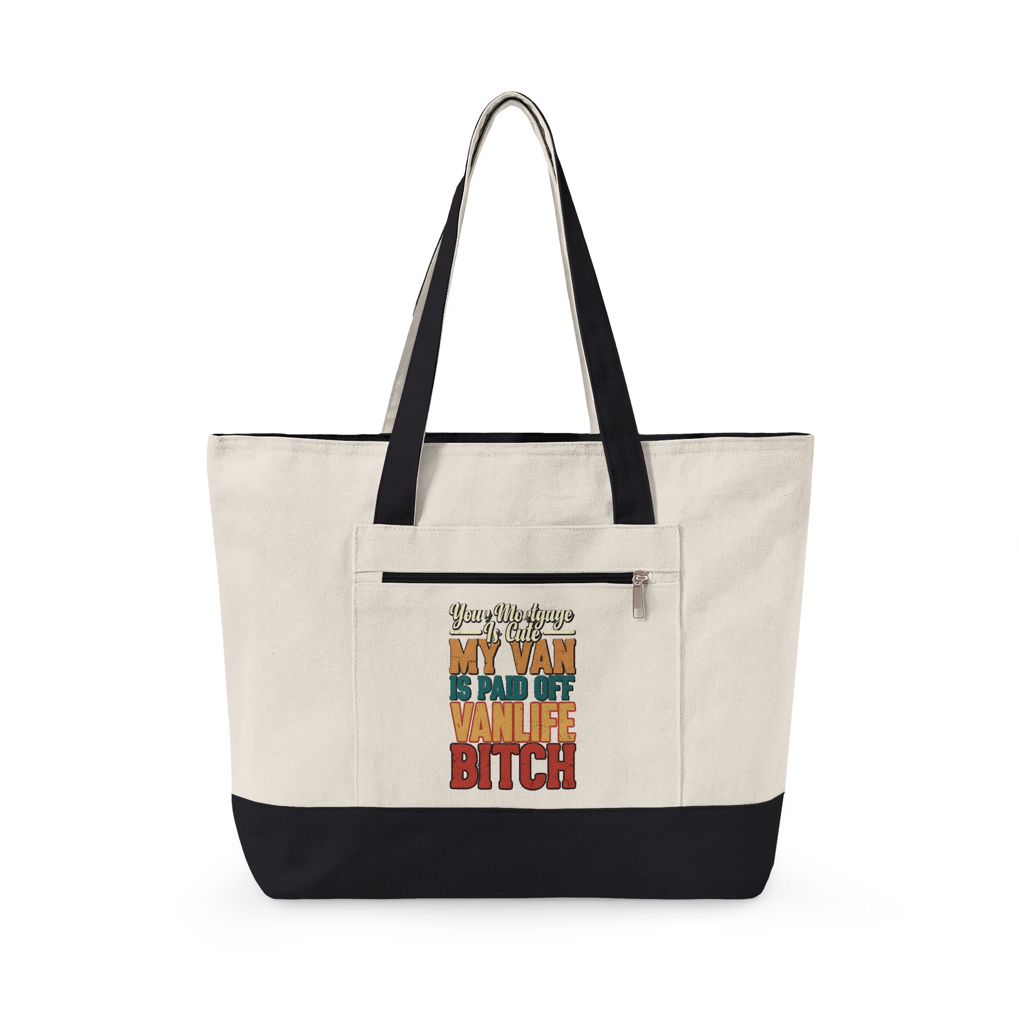 4928717426639356623_2048.jpeg Zippered Canvas Tote — "Your Mortgage Is Cute" (Design F**K-Line)