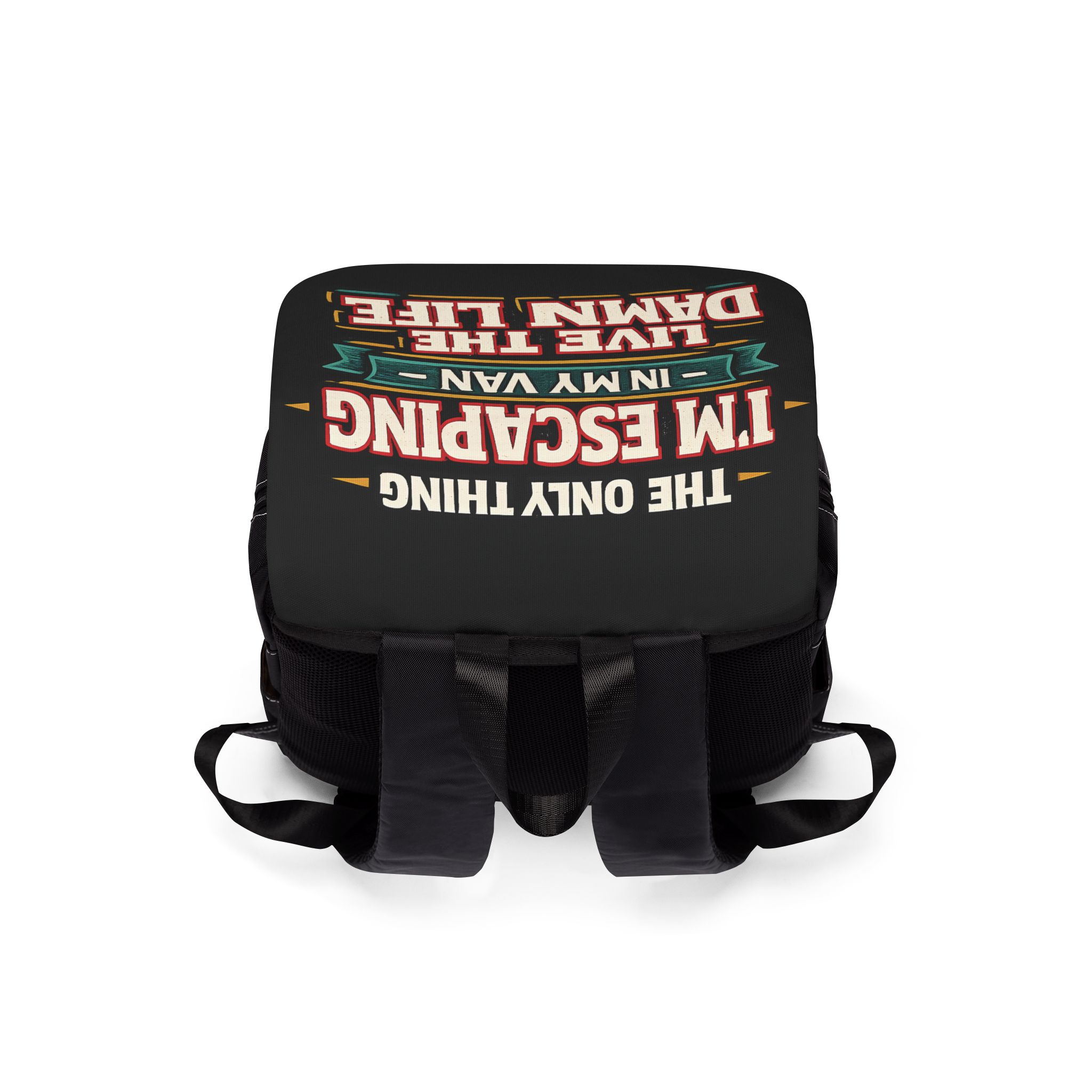 5108499532331360772_2048.jpeg Unisex Casual Shoulder Backpack — "The Only Thing I´m Escaping" Design F**K-Line