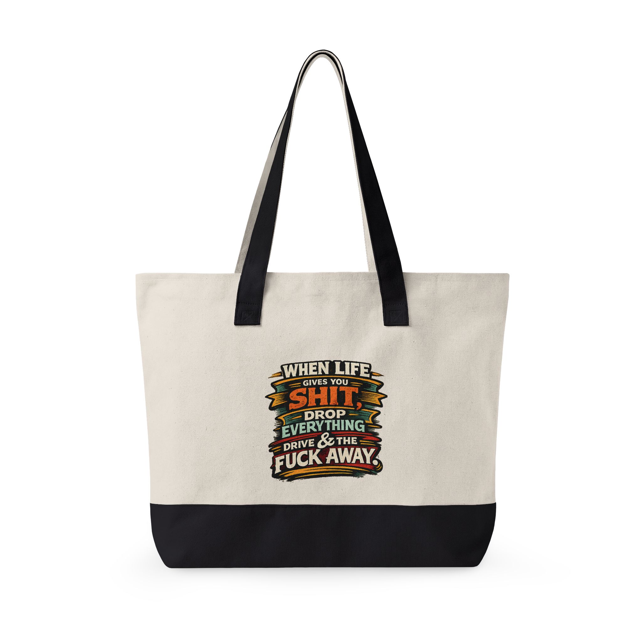 5228759455515732860_2048.jpeg Zippered Canvas Tote — "When Life Gives You Shit" (Design F**K-Line)