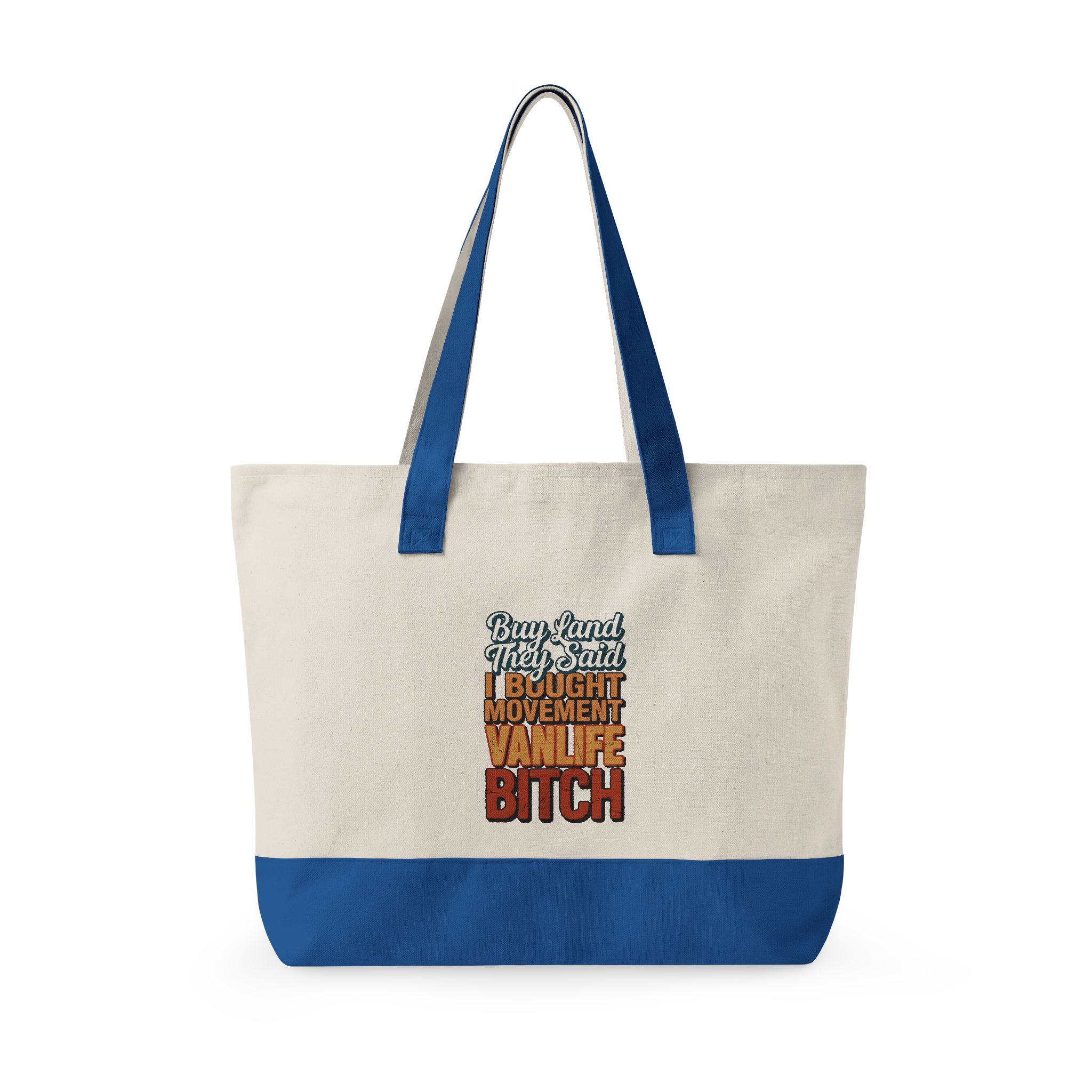 5468549717293132313_2048.jpeg Zippered Canvas Tote — "Buy Land They Said" (Design F**K-Line)