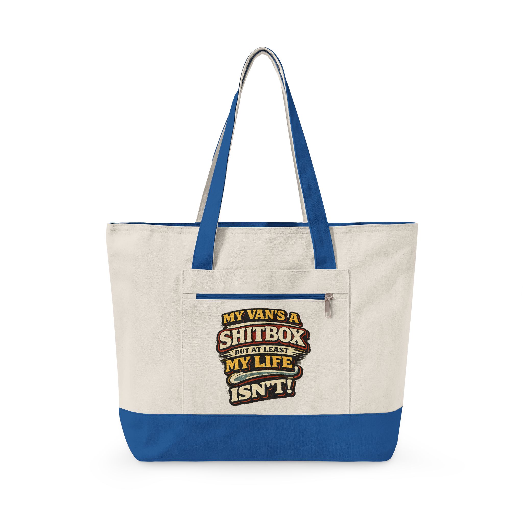 5533437461771121114_2048.jpeg Zippered Canvas Tote — "My Vans A Shitbox" (Design F**K-Line)