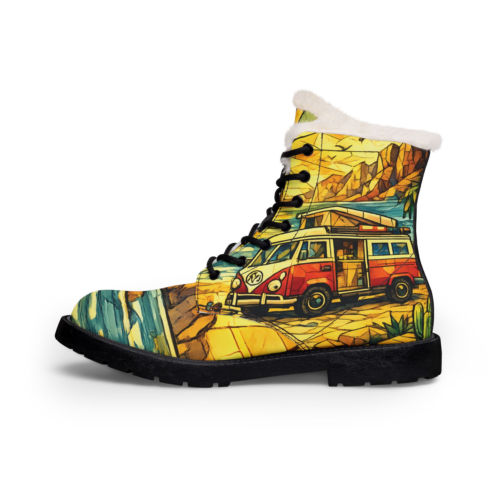 5617164206162286681_2048.jpeg Men's Fur and Leather Boots — Retro VW Camper Print (Cubic-Line)