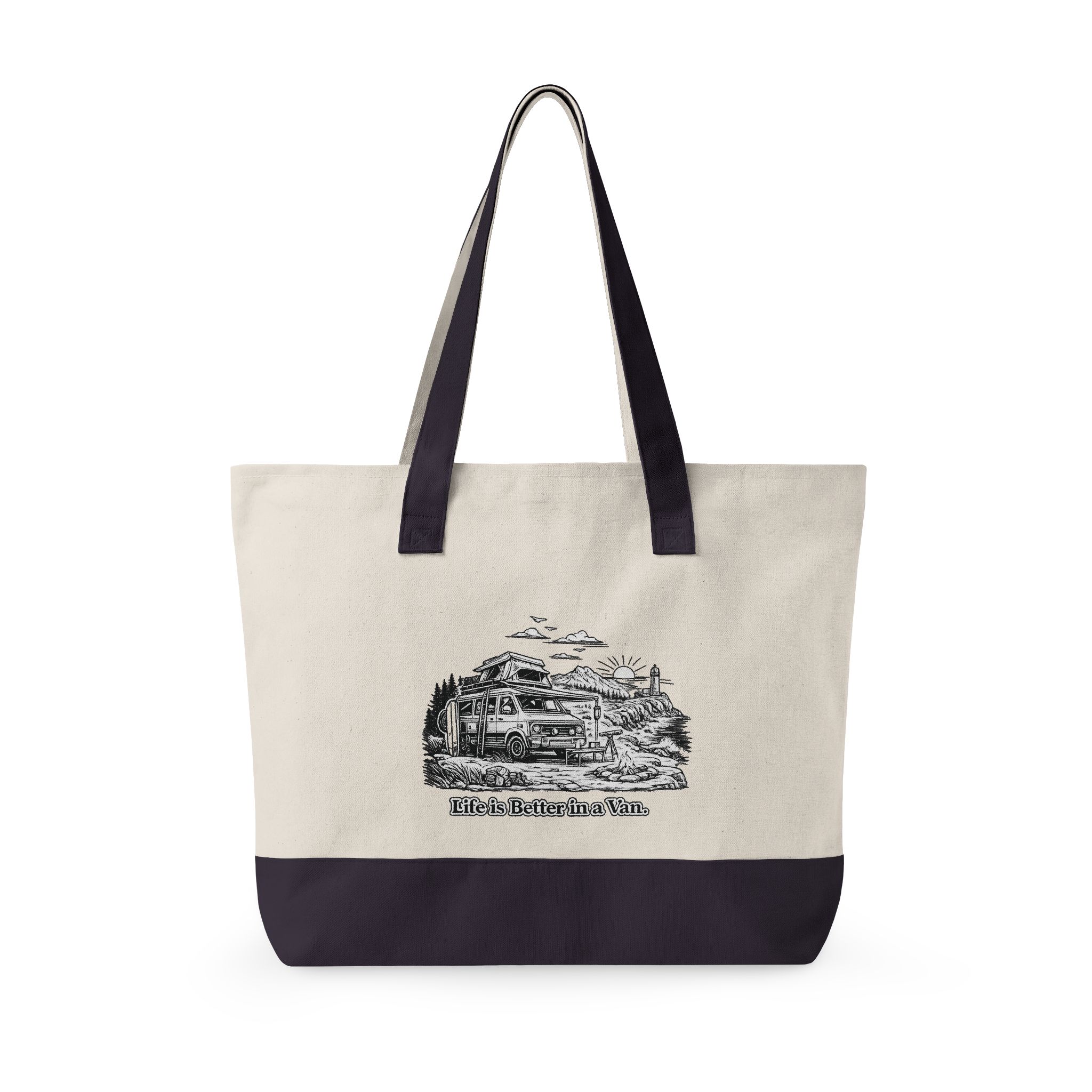5817019710311037756_2048.jpeg Zippered Canvas Tote — "Life Is Better In A Van" (Design Minimal-Line)