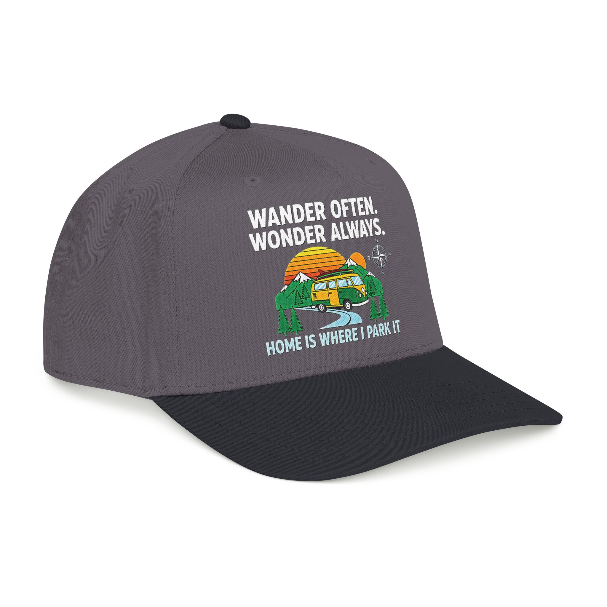 Baseball Cap — "Fueled by Exploration" Adventure Is My Compass Camper Hat
