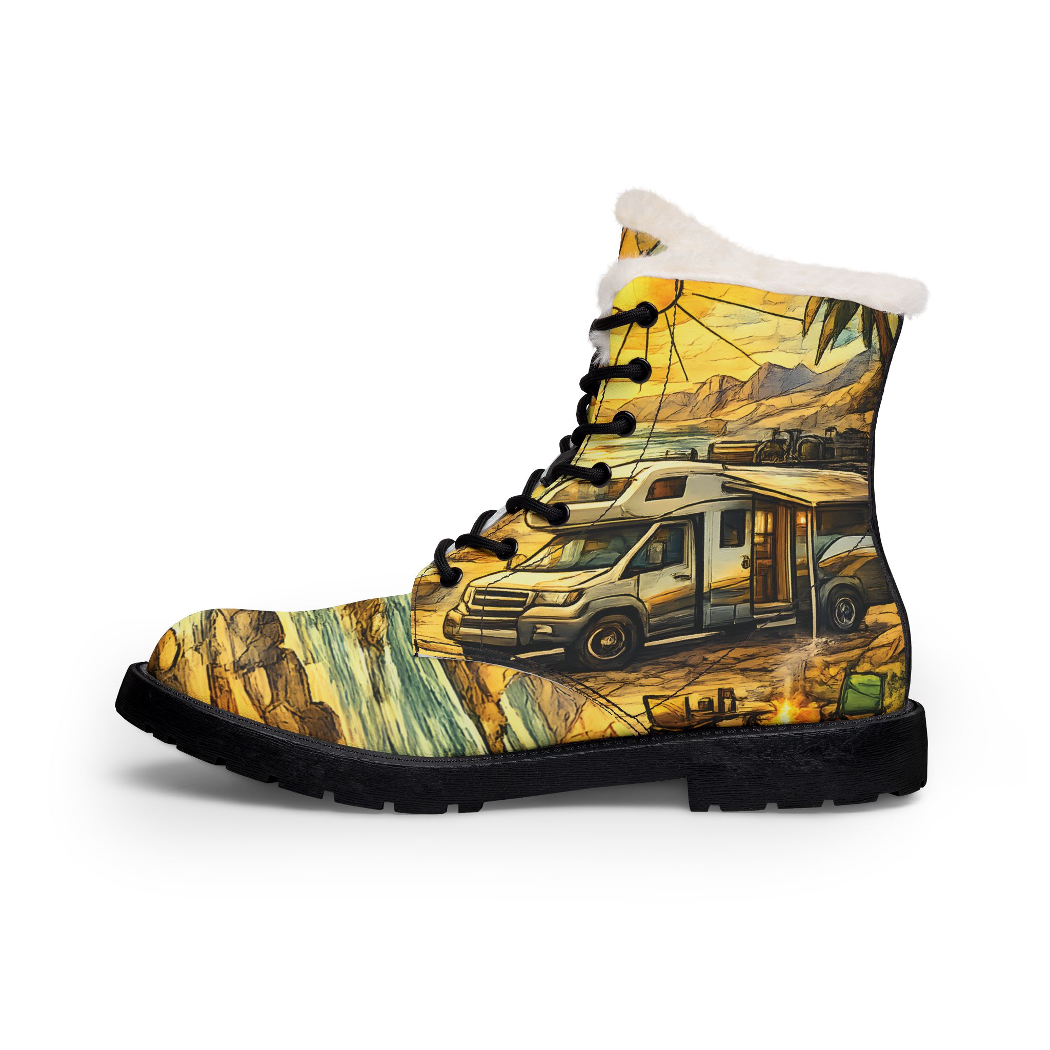 5966642998555006208_2048.jpeg Men's Fur and Leather Boots — Ford Camper Print (Cubic-Line)