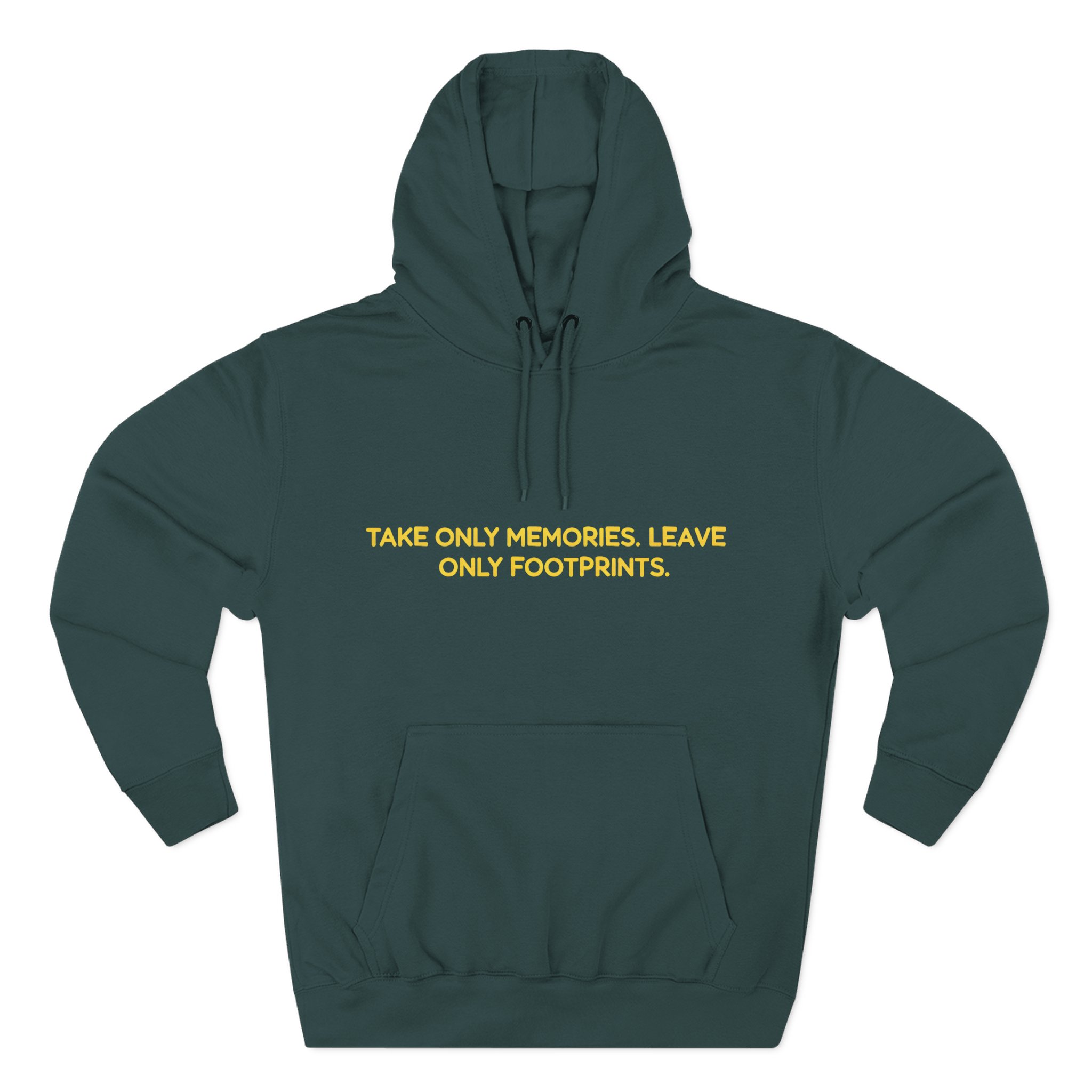 Three-Panel Fleece Hoodie - "Take Only Memories-Leave Only Footprints" Design Sitcom-Line