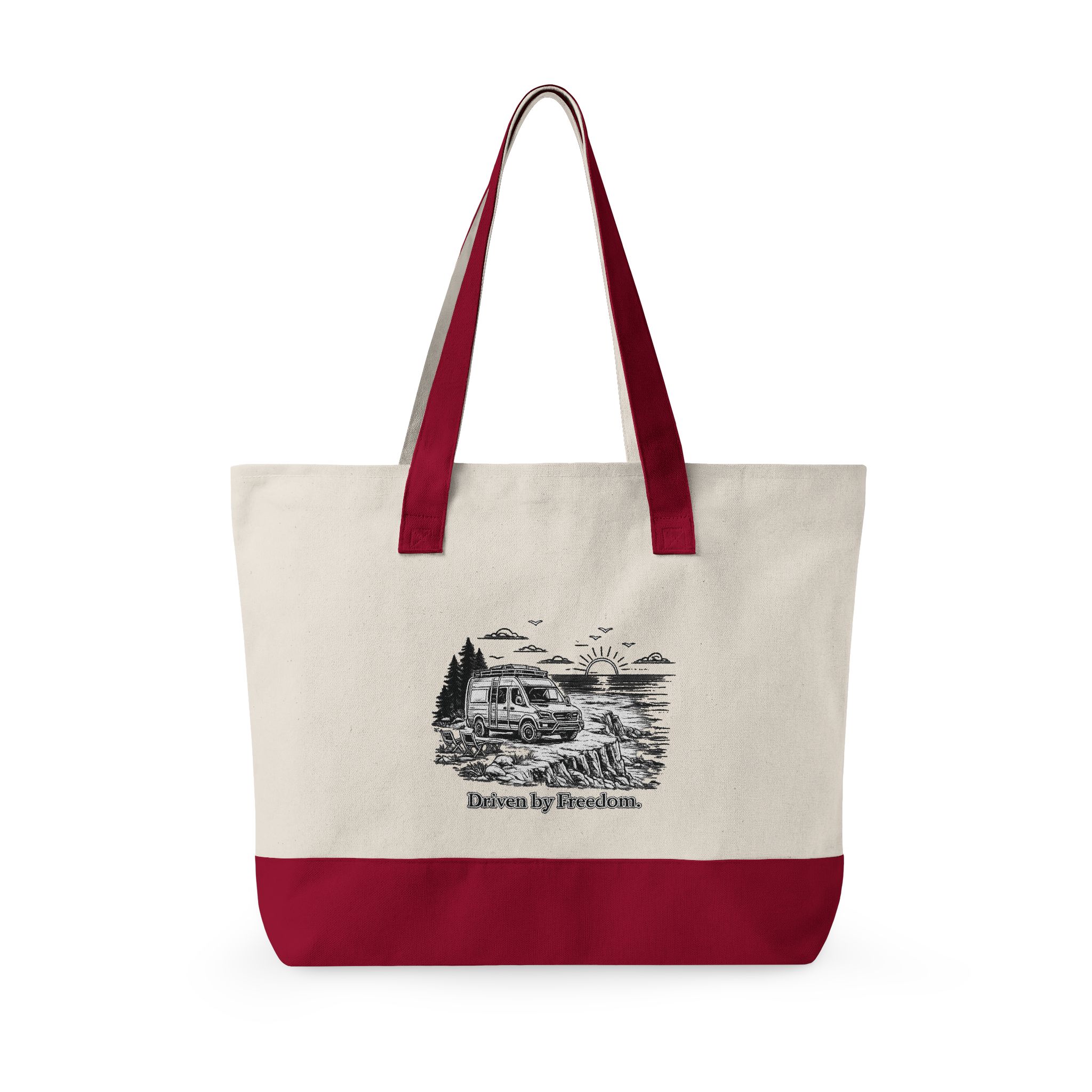 6252371229765481359_2048.jpeg Zippered Canvas Tote — "Drive By Freedom" (Design Minimal-Line)