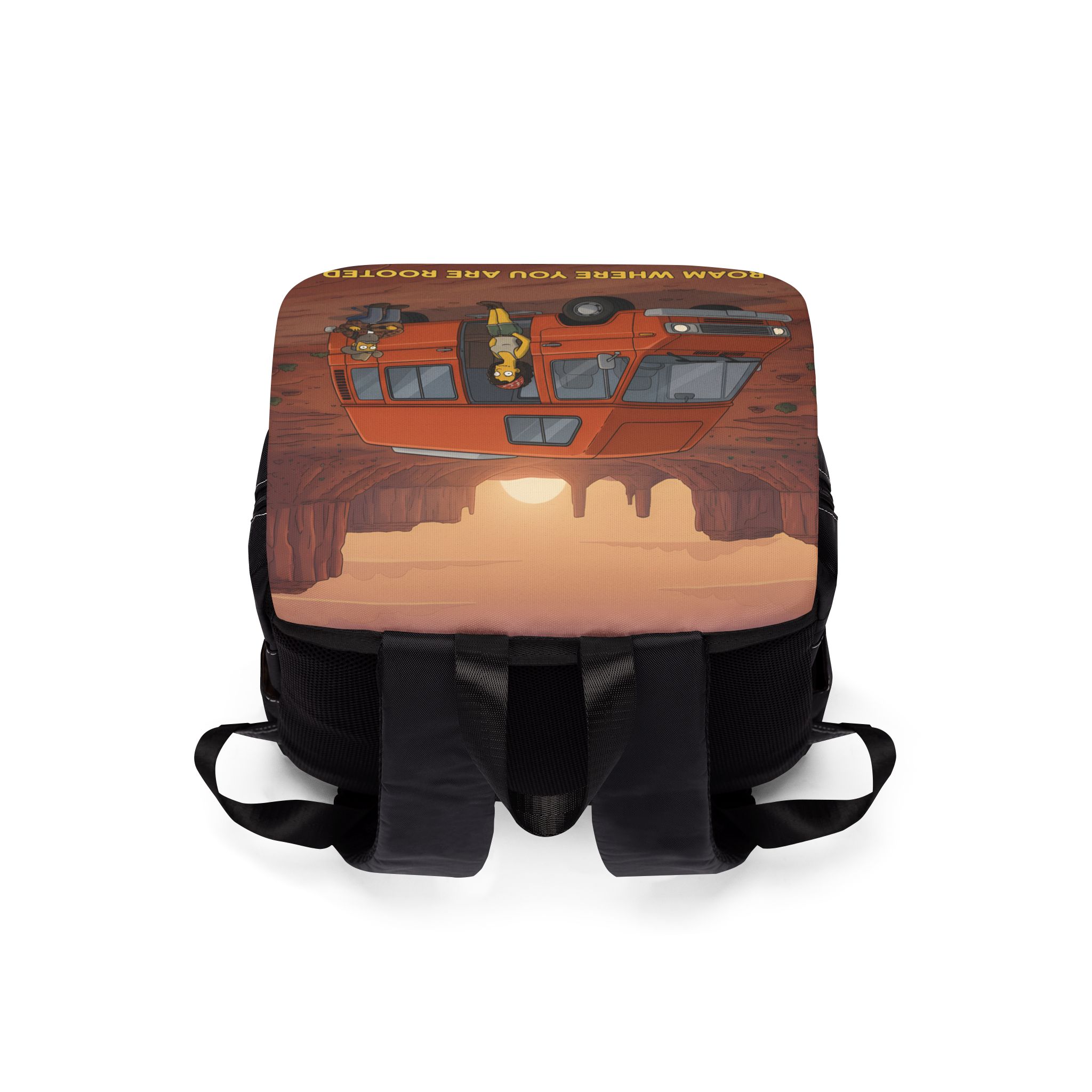 627710932297512903_2048.jpeg Unisex Casual Shoulder Backpack — "Roam Where You Are Rooted" Design Sitcom-Line