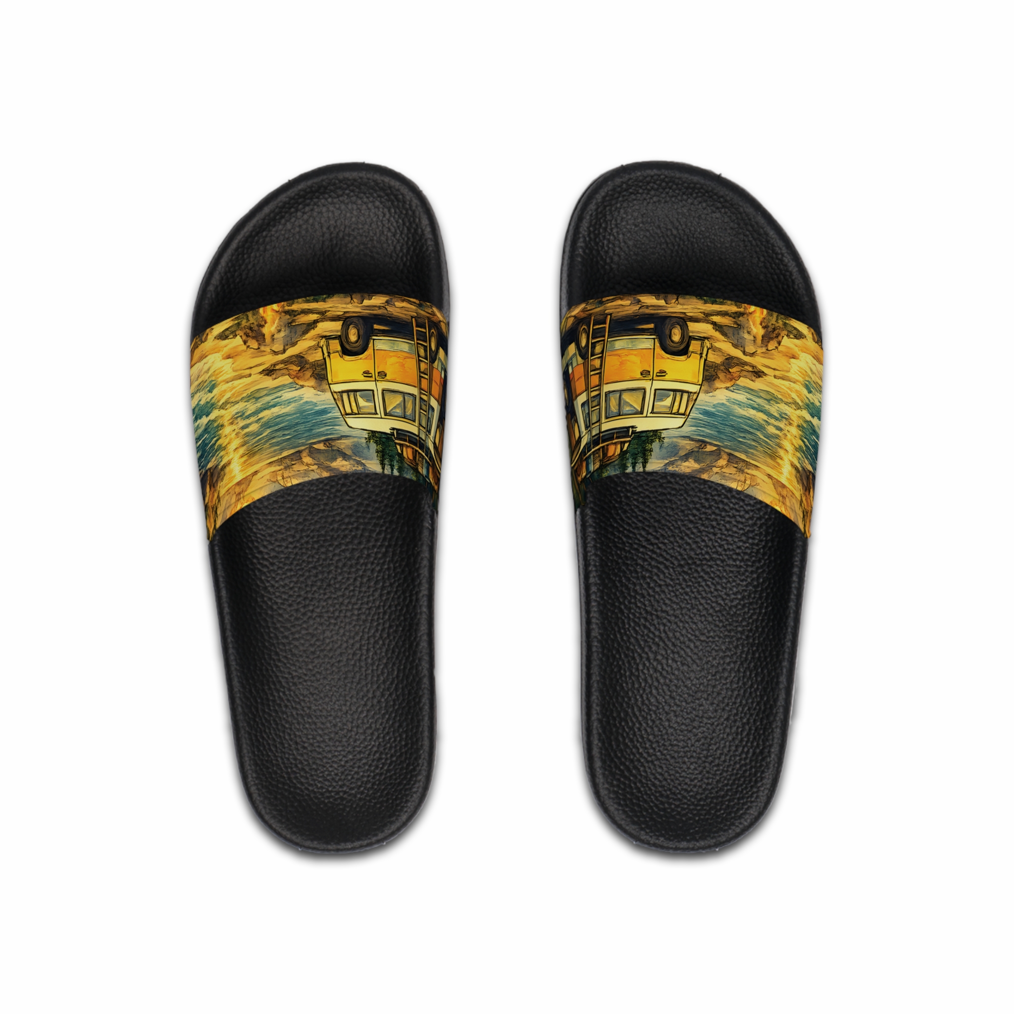Men's Slide Sandals — Retro Beach Vibes for Men (Cubic-Line)