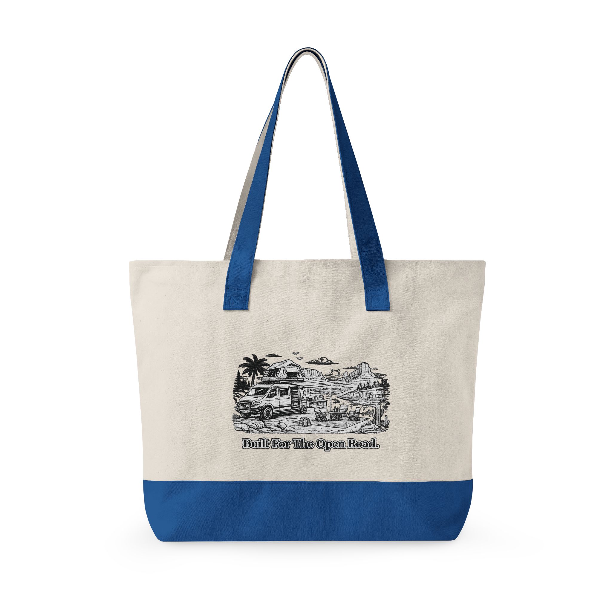6425294539065769588_2048.jpeg Zippered Canvas Tote — "Built For the Open Road" (Design Minimal-Line)