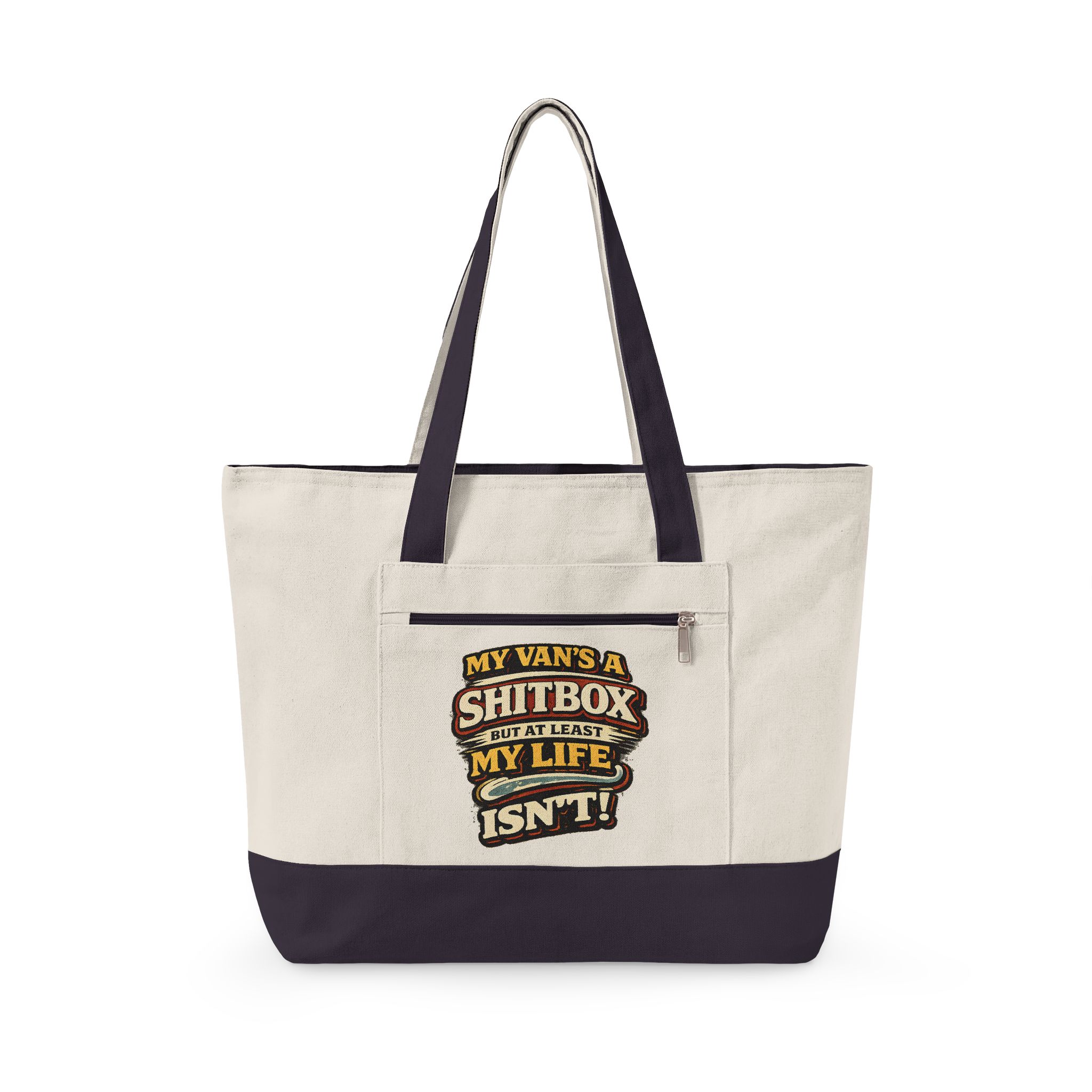 6465289744954544660_2048.jpeg Zippered Canvas Tote — "My Vans A Shitbox" (Design F**K-Line)