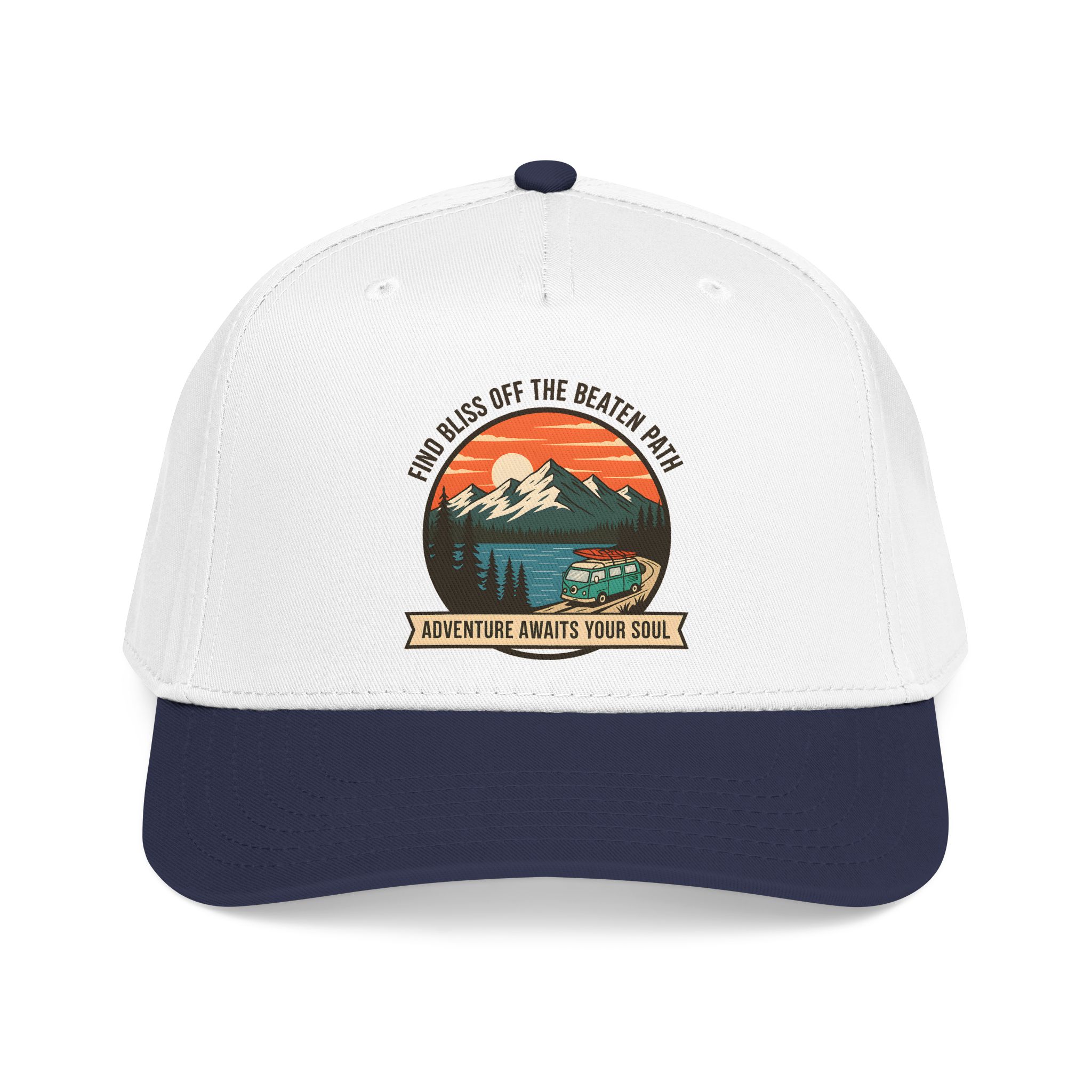 6482418668775901325_2048.jpeg Baseball Cap — "Find Bliss of the beaten patch-Adventure Awaits Your Soul" Vintage Mountain Camp Camper Design