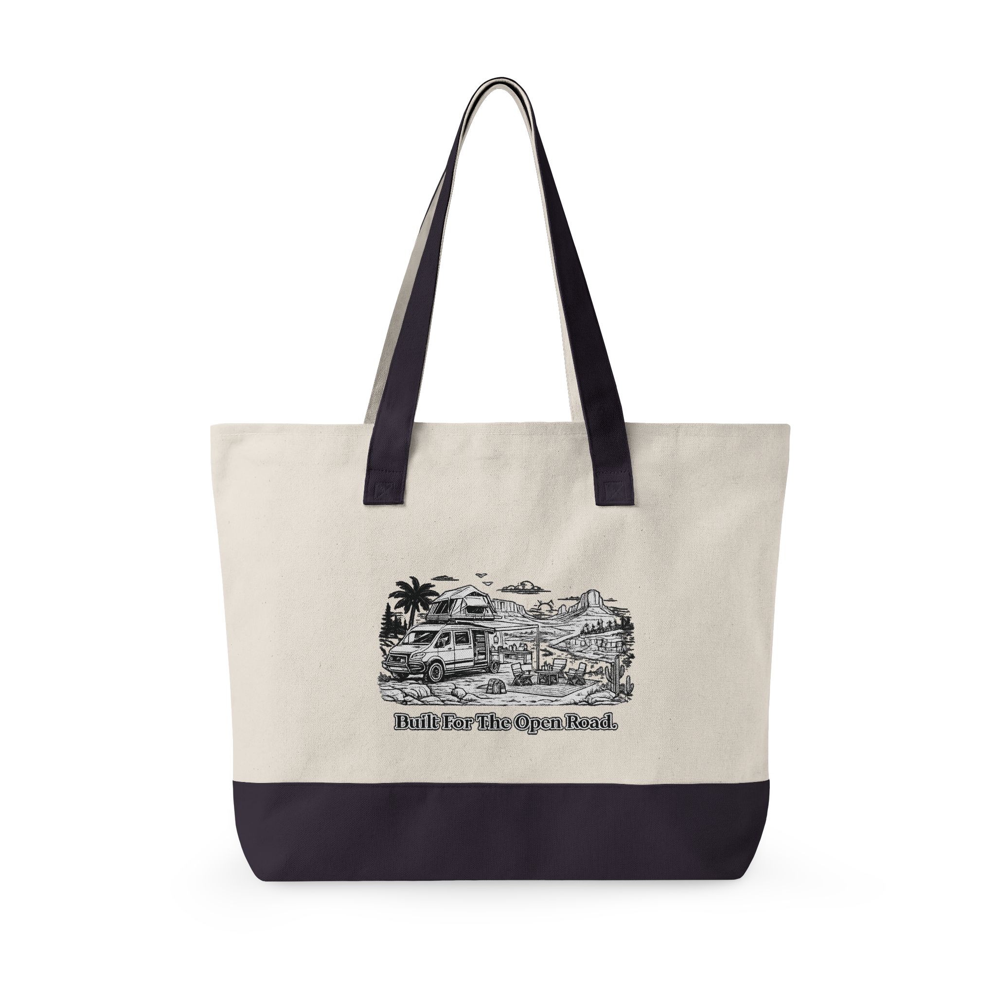 6517905665848594187_2048.jpeg Zippered Canvas Tote — "Built For the Open Road" (Design Minimal-Line)