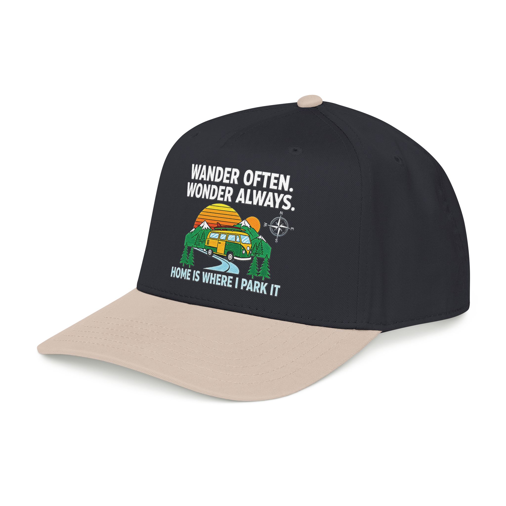 Baseball Cap — "Fueled by Exploration" Adventure Is My Compass Camper Hat
