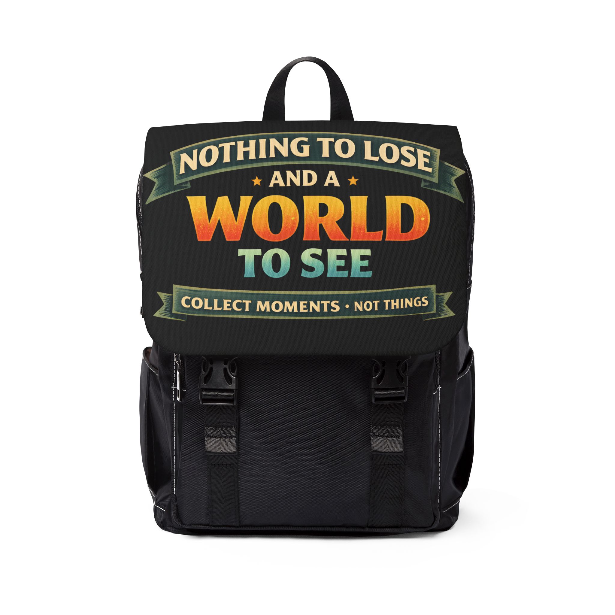 Unisex Casual Shoulder Backpack—"Nothing To Lose" Design Scenic-Line(Campervan)