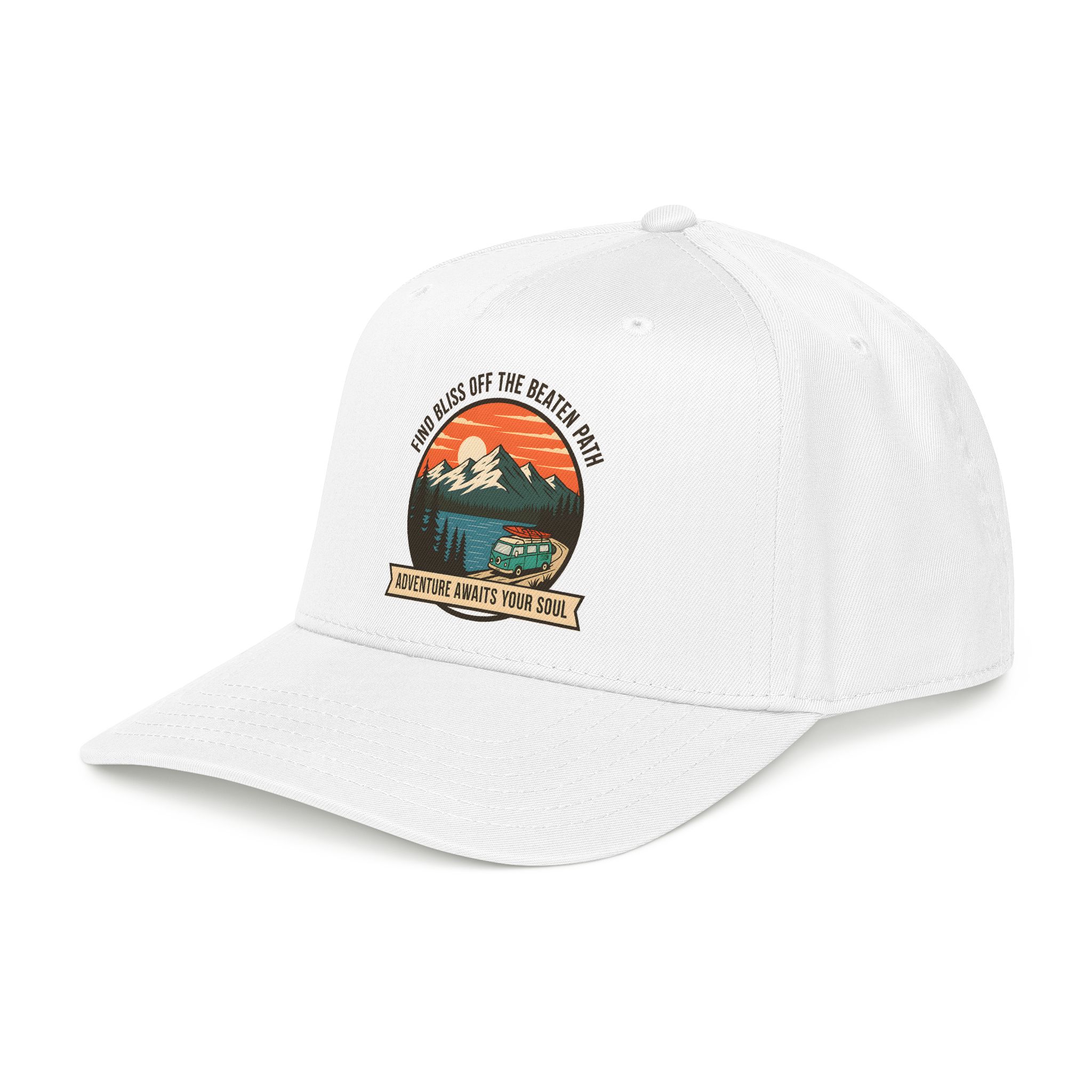 6725677909875246835_2048.jpeg Baseball Cap — "Find Bliss of the beaten patch-Adventure Awaits Your Soul" Vintage Mountain Camp Camper Design