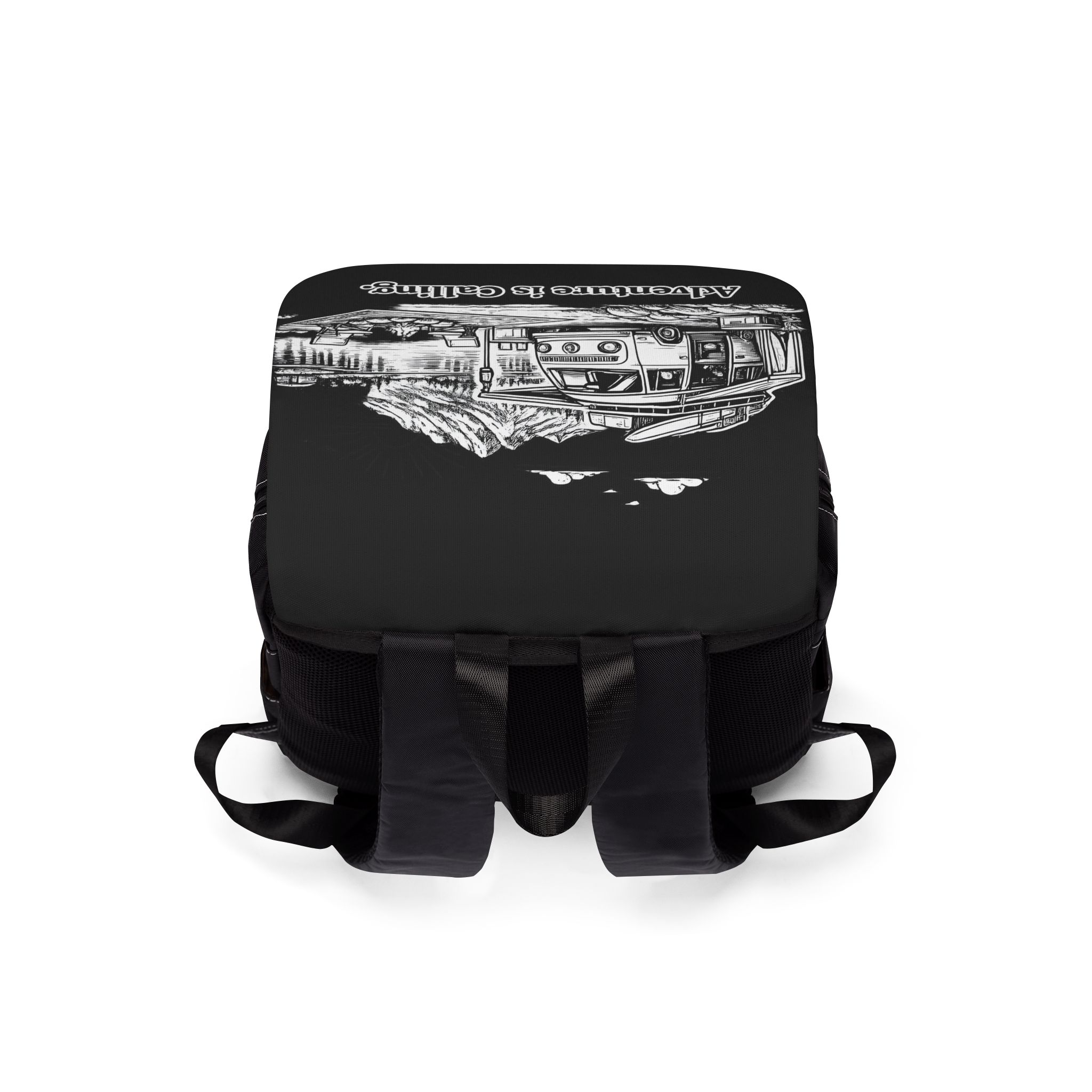 674832857656651092_2048.jpeg Unisex Casual Shoulder Backpack — "Adventure Is Calling" Design Minimal-Line