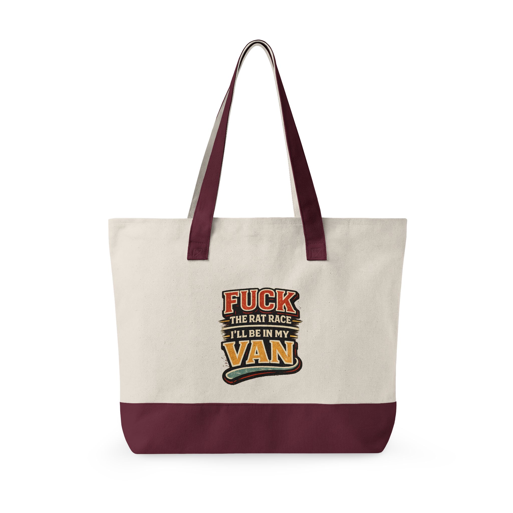 6867690333749565042_2048.jpeg Zippered Canvas Tote — "Fuck The Rat Race" (Design F**K-Line)