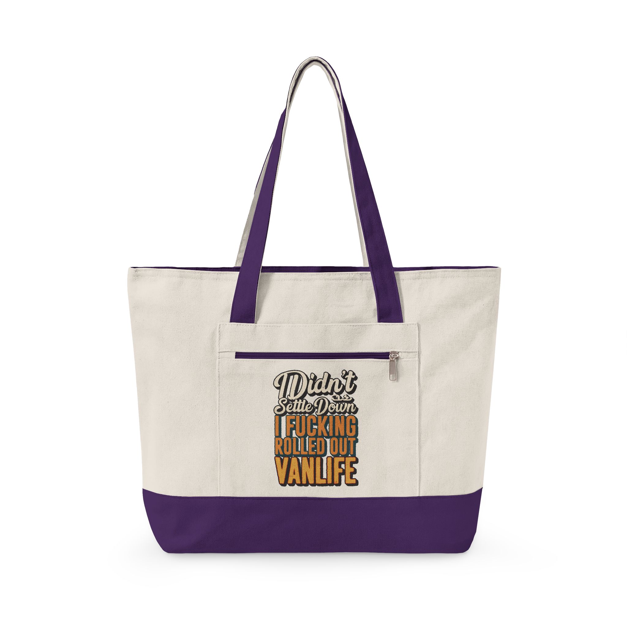 6904181041106803584_2048.jpeg Zippered Canvas Tote — "I didnt Settle Down" (Design F**K-Line)