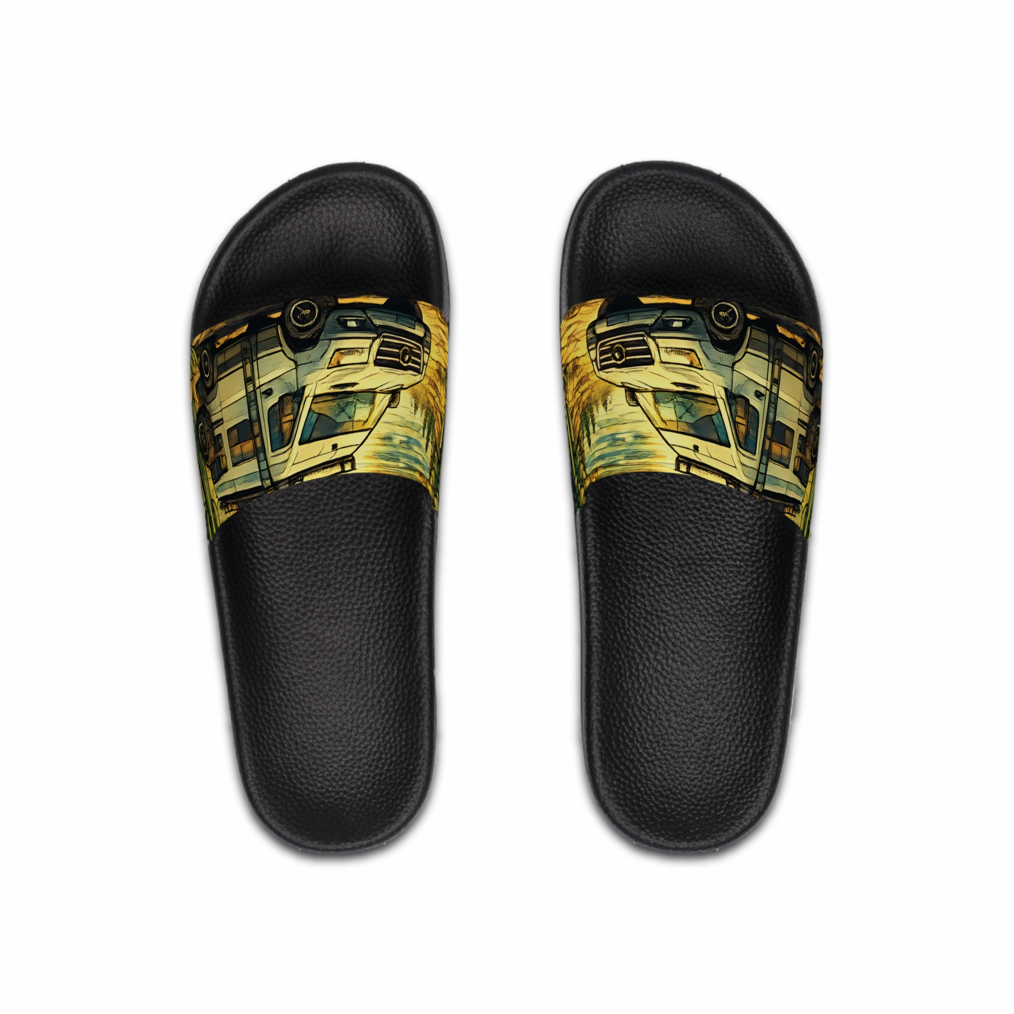 Men's Slide Sandals — Mercedes Beach Vibes for Men (Cubic-Line)
