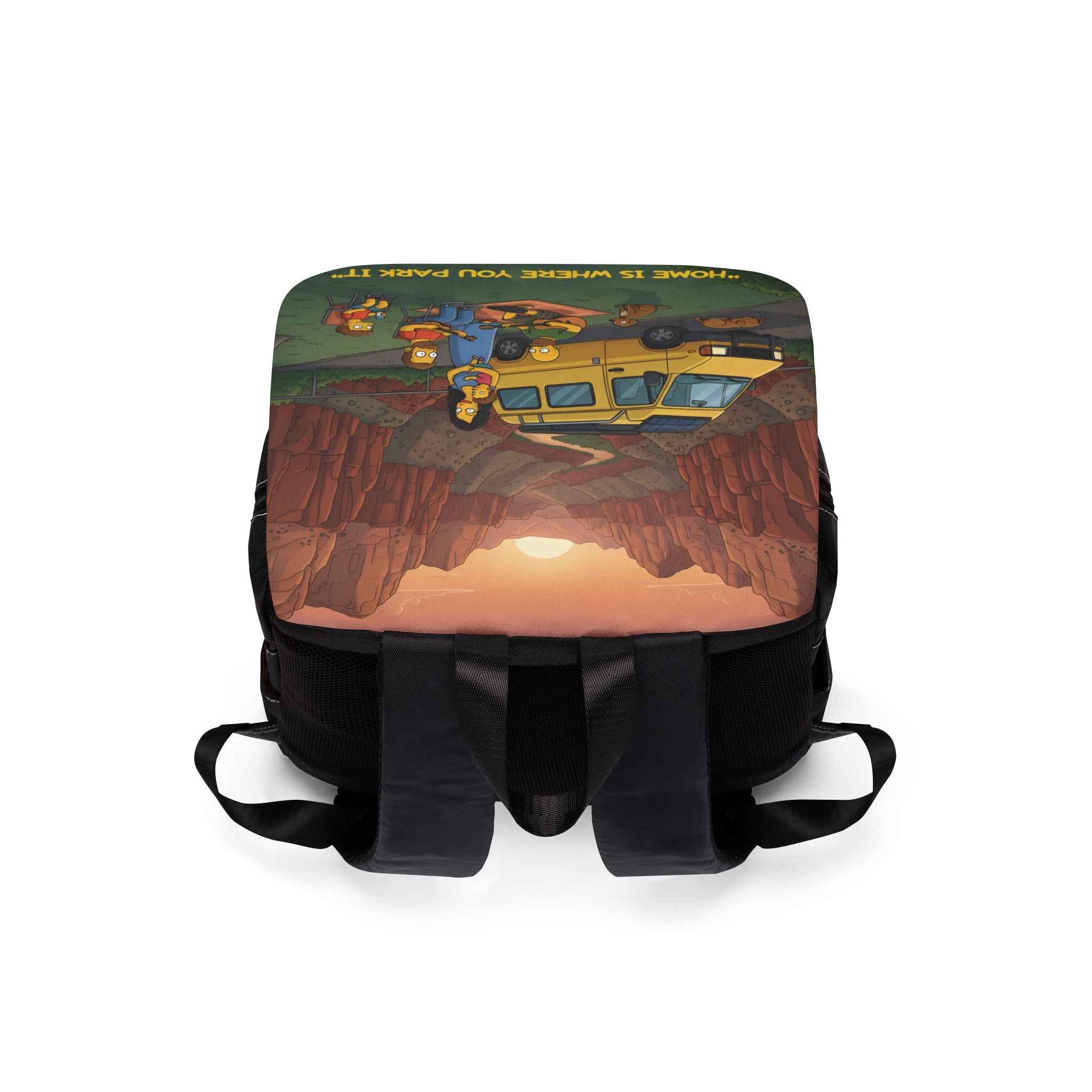 7066740432351542420_2048.jpeg Unisex Casual Shoulder Backpack — "Home Is Where You Park It" Design Sitcom-Line
