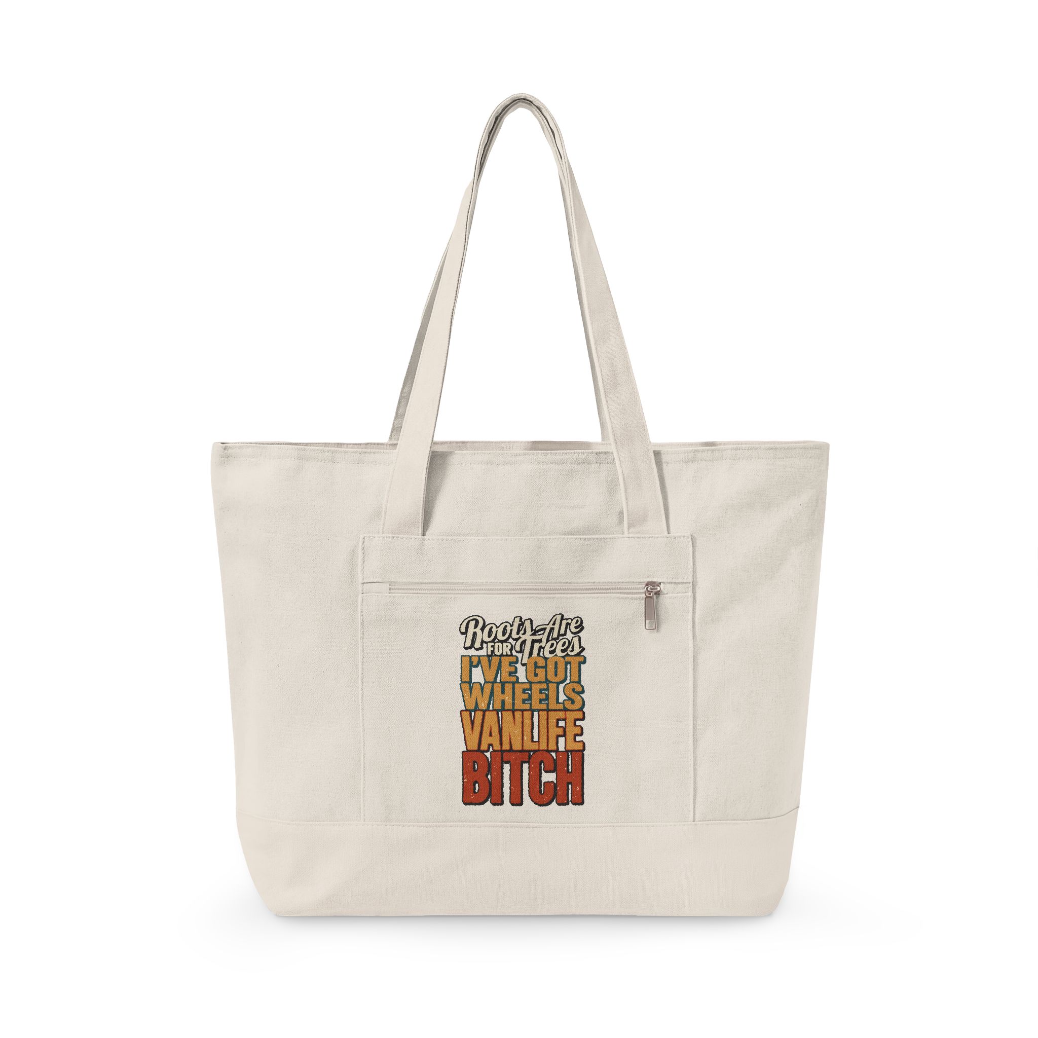 7340163507428123701_2048.jpeg Zippered Canvas Tote — "Roots Are For Trees" (Design F**K-Line)