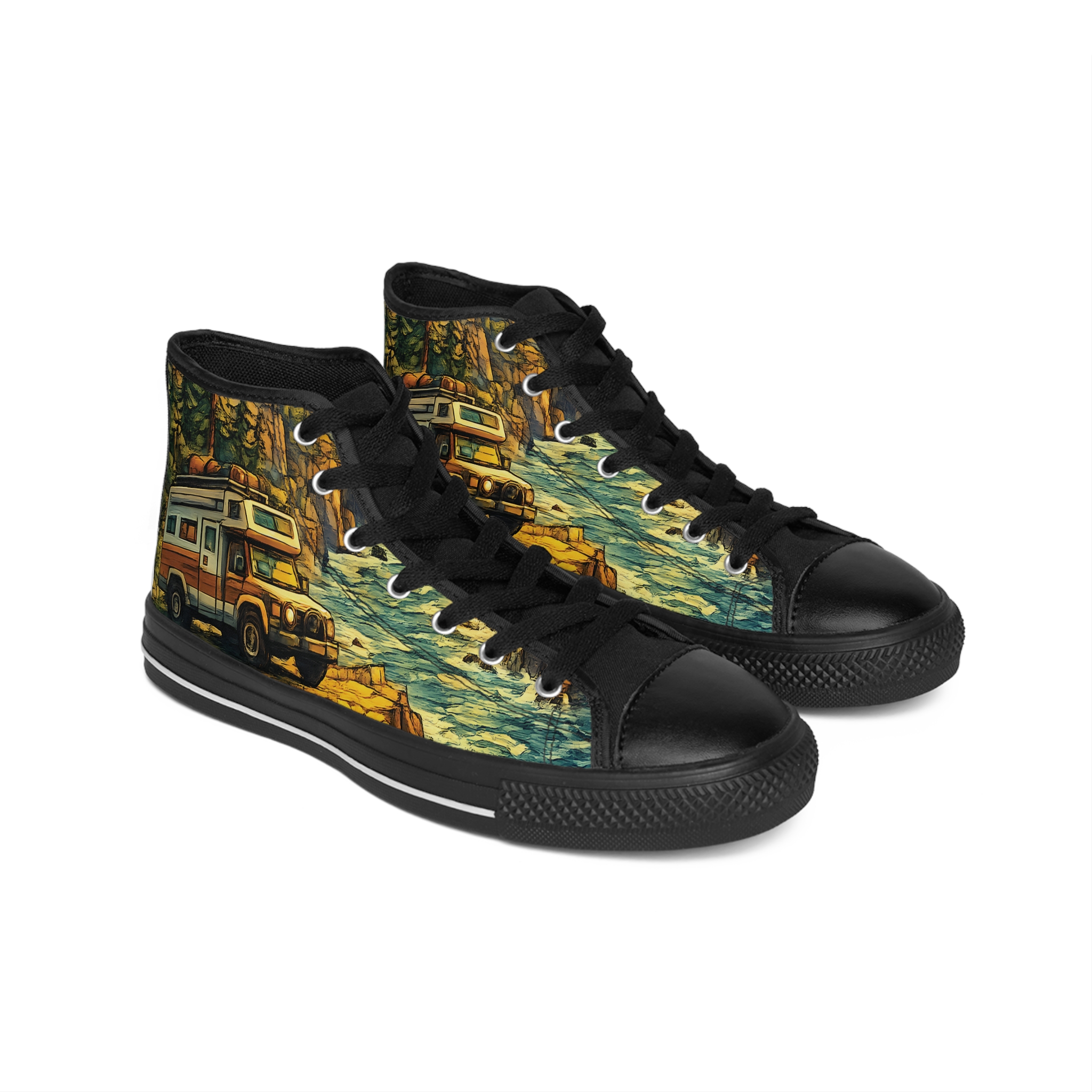 7343647181906287118_2048.jpeg Women's Classic Sneakers – Vintage RV Print (Cubic-Line)