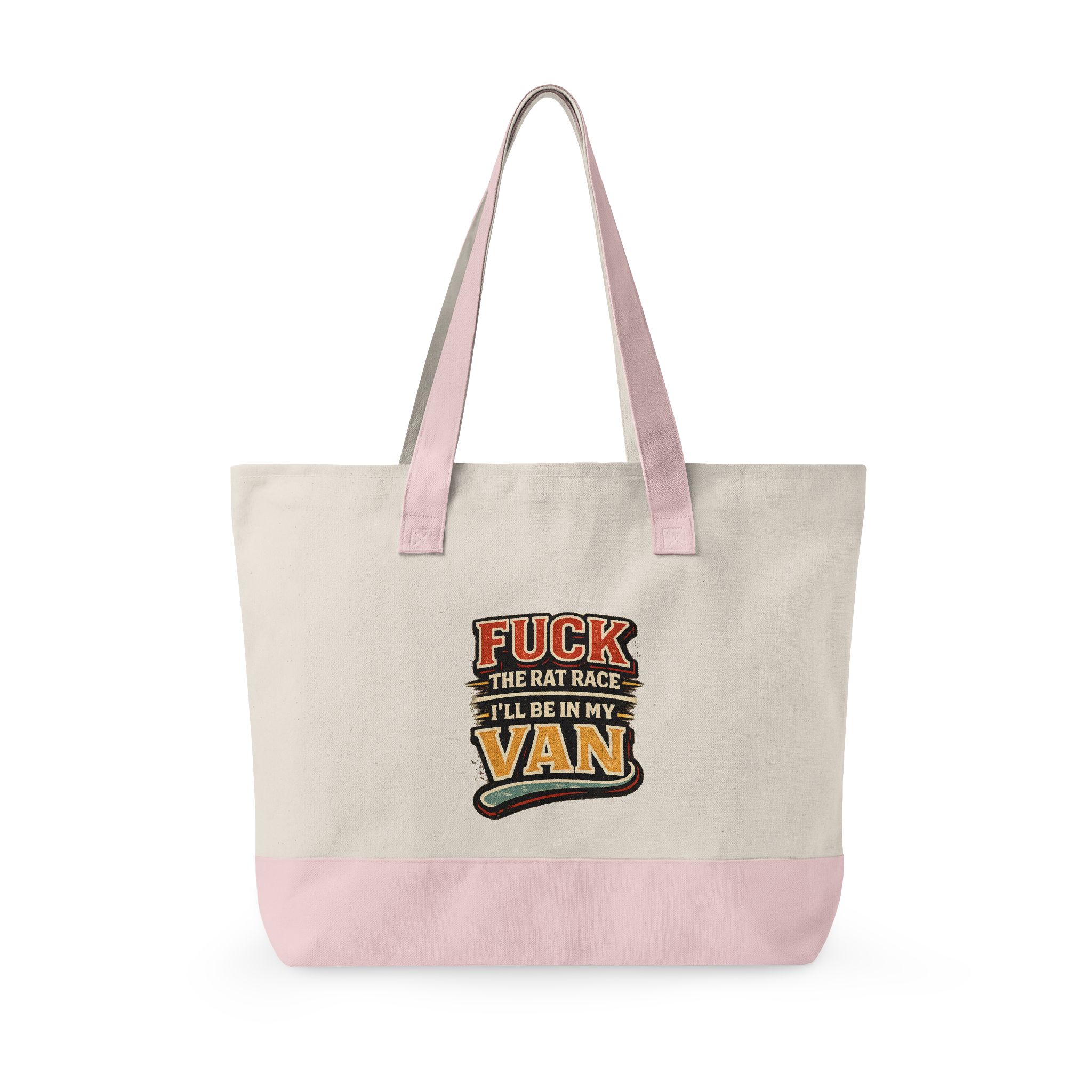 7466172675840665472_2048.jpeg Zippered Canvas Tote — "Fuck The Rat Race" (Design F**K-Line)