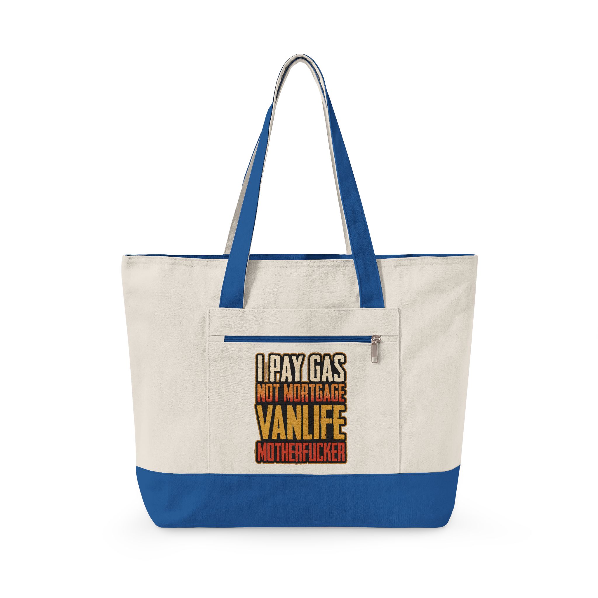 7527903986733583146_2048.jpeg Zippered Canvas Tote — "I Pay Gas Not Mortgage" (Design F**K-Line)