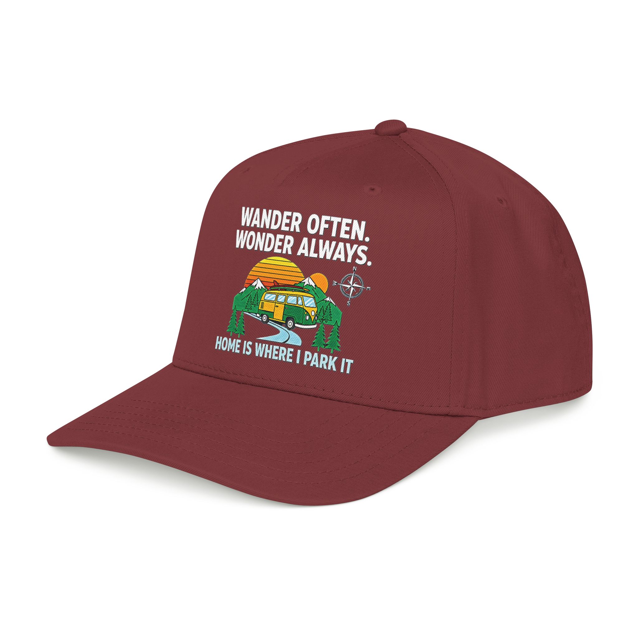 Baseball Cap — "Fueled by Exploration" Adventure Is My Compass Camper Hat