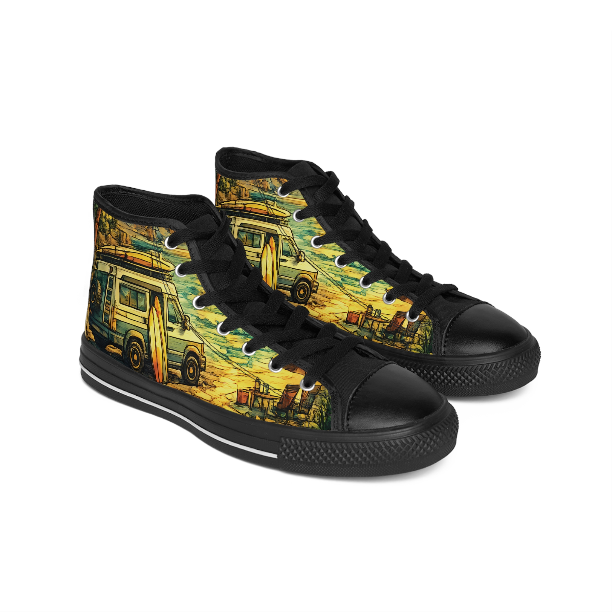 7656325763664442753_2048.jpeg Men's High Top Sneakers — Outdoor Roadtrip Shoes (Design Cubic-Line)