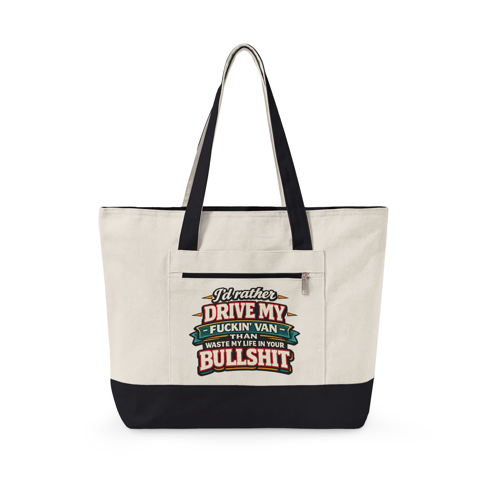 7878358437247778190_2048.jpeg Zippered Canvas Tote — "I d Rather Drive My Fuckin Van" (Design F**K-Line)