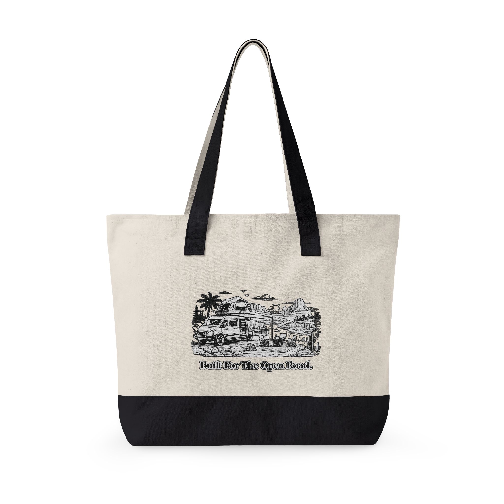 797759449952774928_2048.jpeg Zippered Canvas Tote — "Built For the Open Road" (Design Minimal-Line)