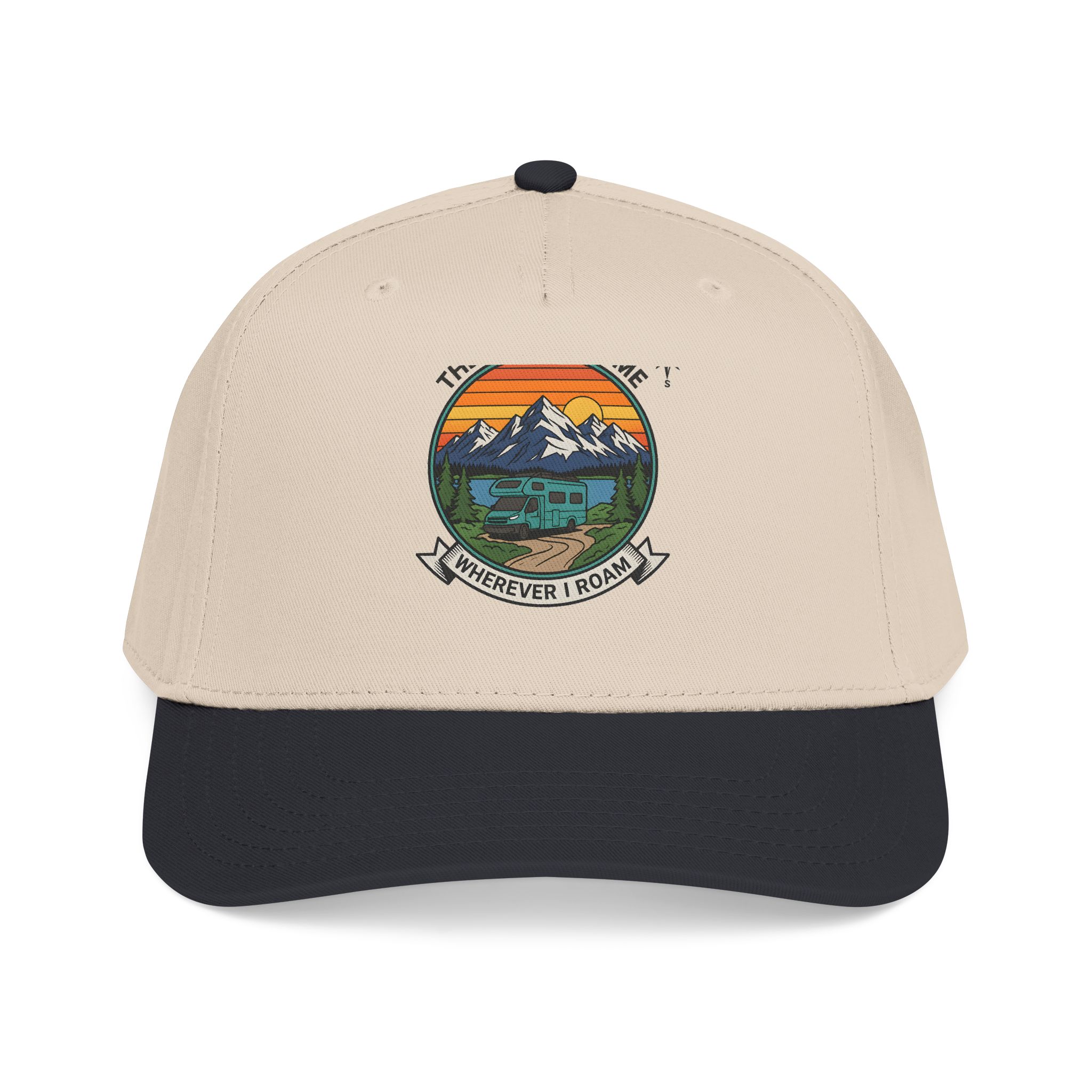 819385145099434588_2048.jpeg Baseball Cap — "The Road Is Home, Wherever I Roam"