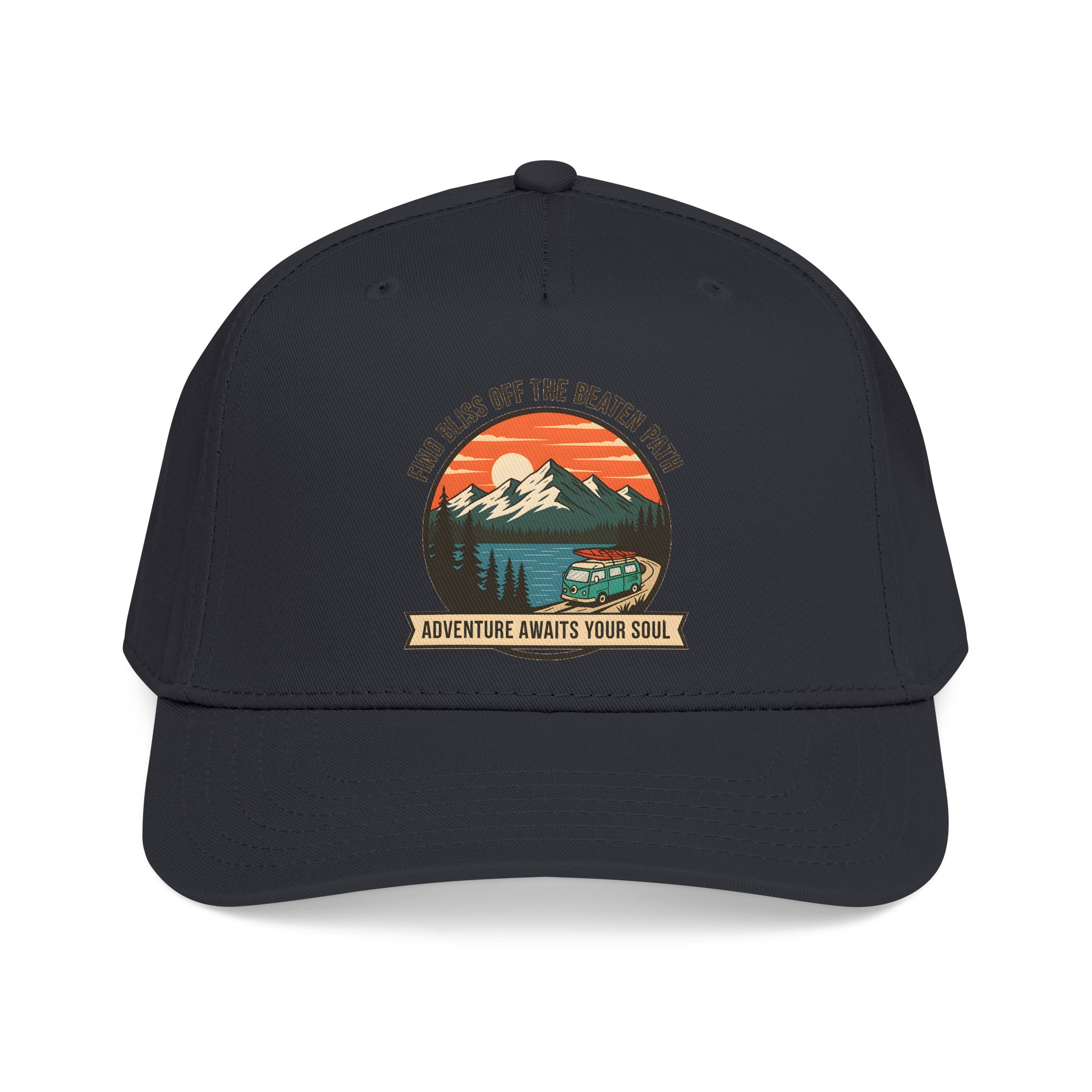 8256815235422654931_2048.jpeg Baseball Cap — "Find Bliss of the beaten patch-Adventure Awaits Your Soul" Vintage Mountain Camp Camper Design