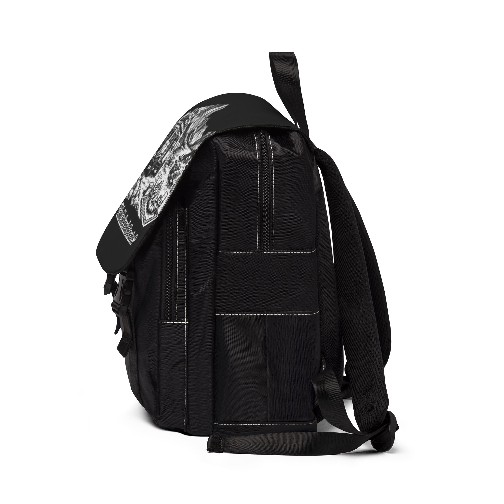 Unisex Casual Shoulder Backpack — "Take The Scenic Route" Design Minimal-Line