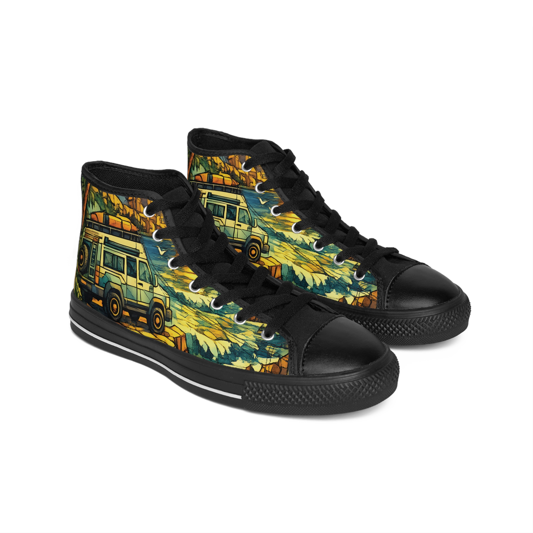 8338638017277279423_2048.jpeg Men's High Top Sneakers — Outdoor Roadtrip Shoes (Design Cubic-Line)