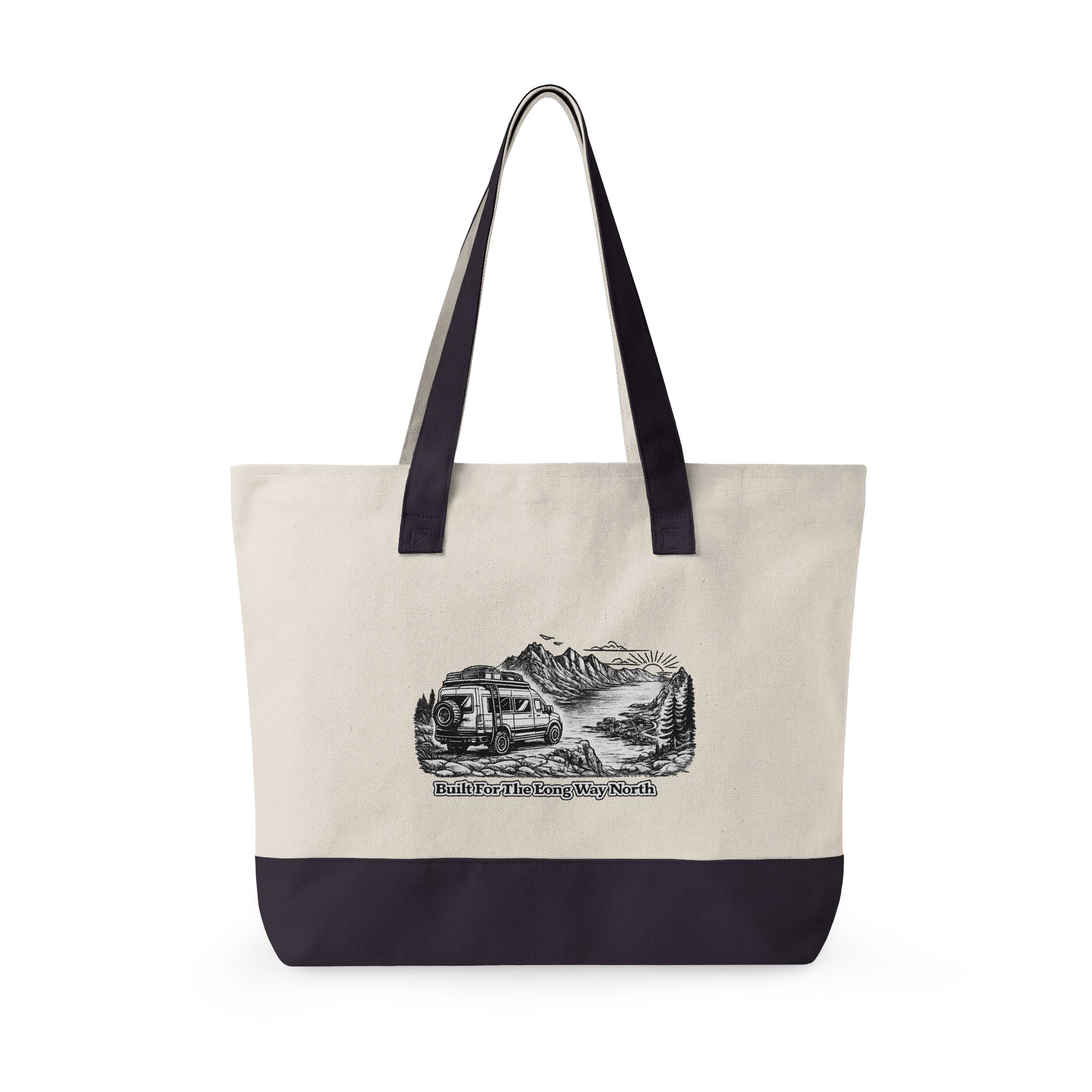 841980192141275215_2048.jpeg Zippered Canvas Tote — "Build For The Long Way " (Design Minimal-Line)