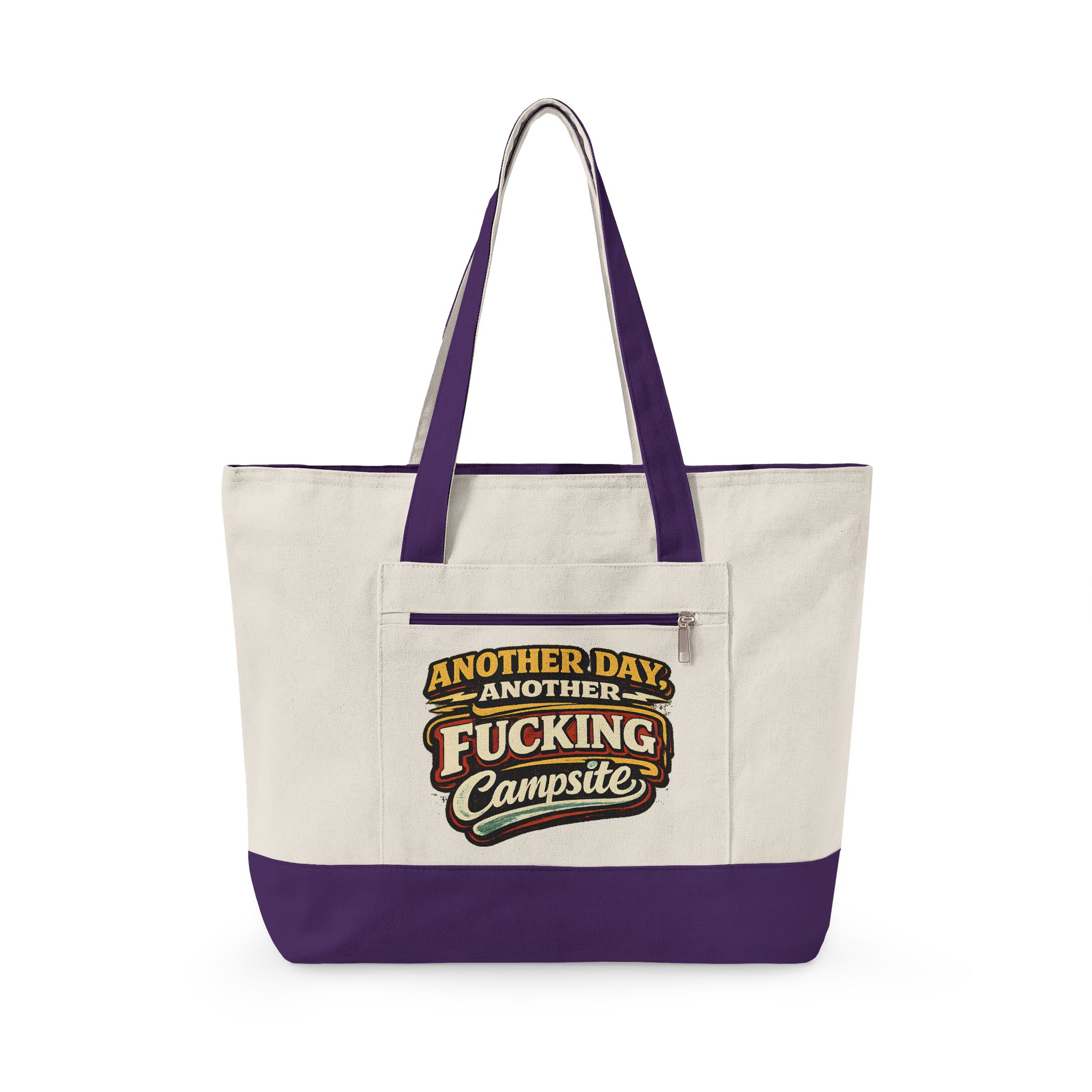 Zippered Canvas Tote — "Another Day" (Design F**K-Line)