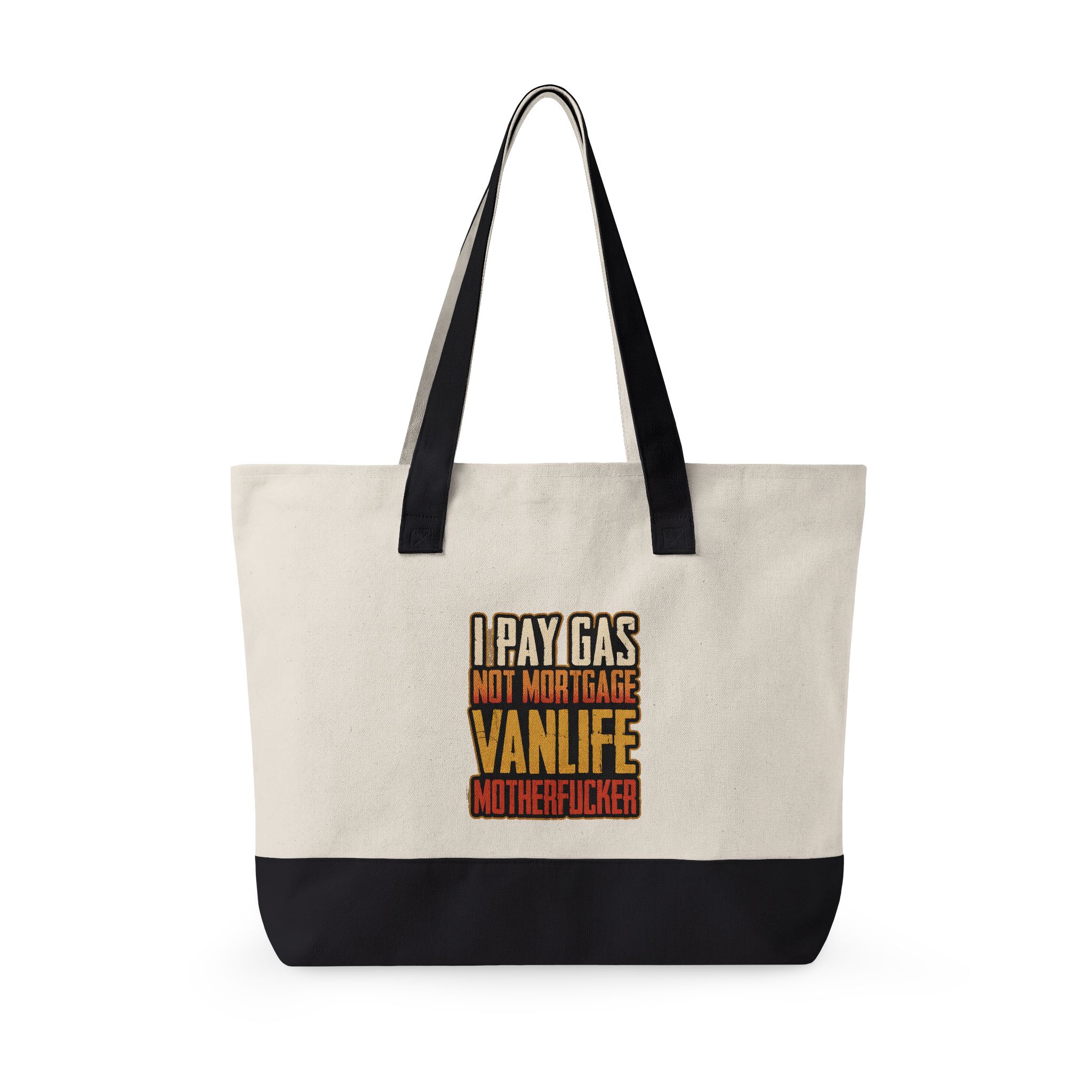 8722358891549947591_2048.jpeg Zippered Canvas Tote — "I Pay Gas Not Mortgage" (Design F**K-Line)