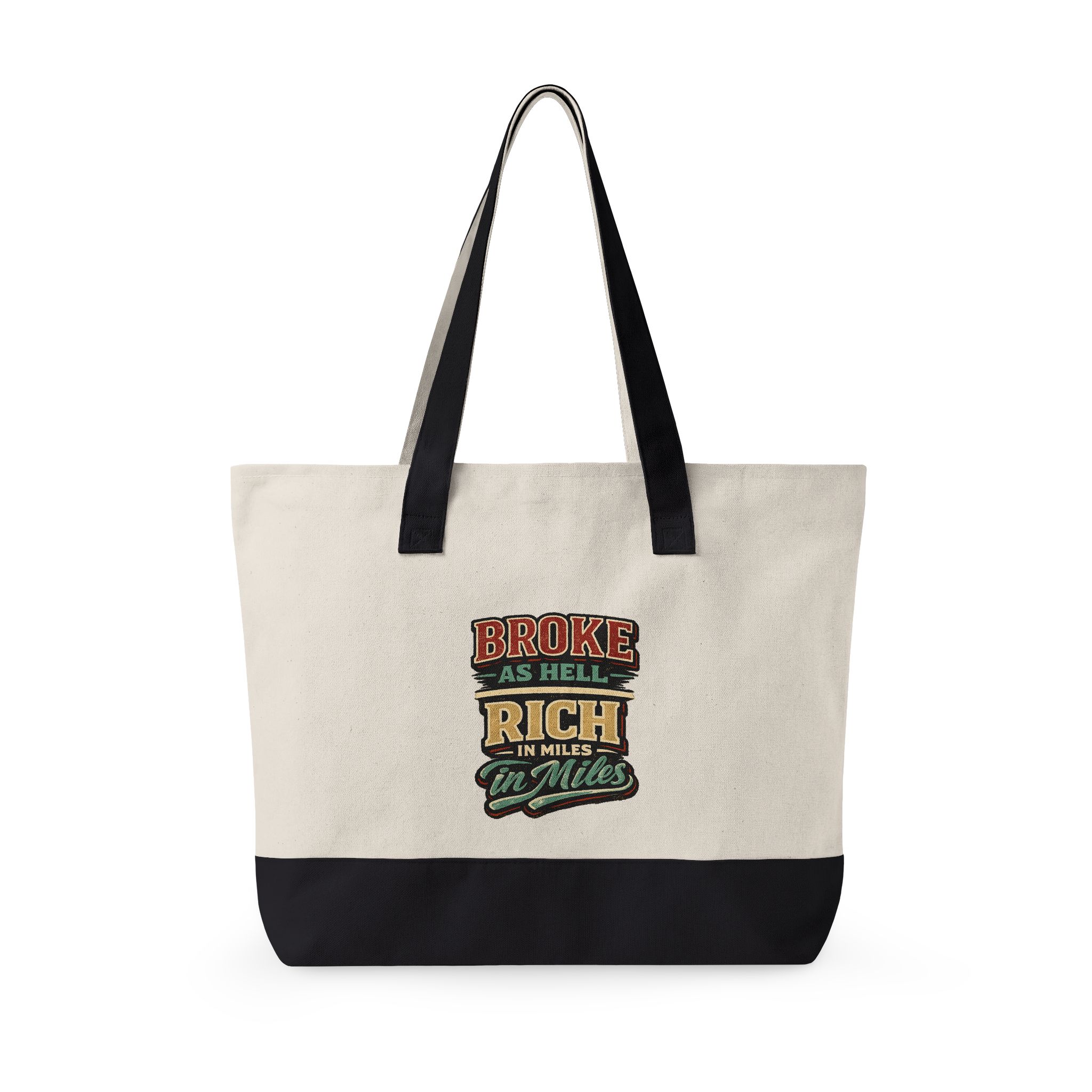 Zippered Canvas Tote — "Broke As Hell" (Design F**K-Line)